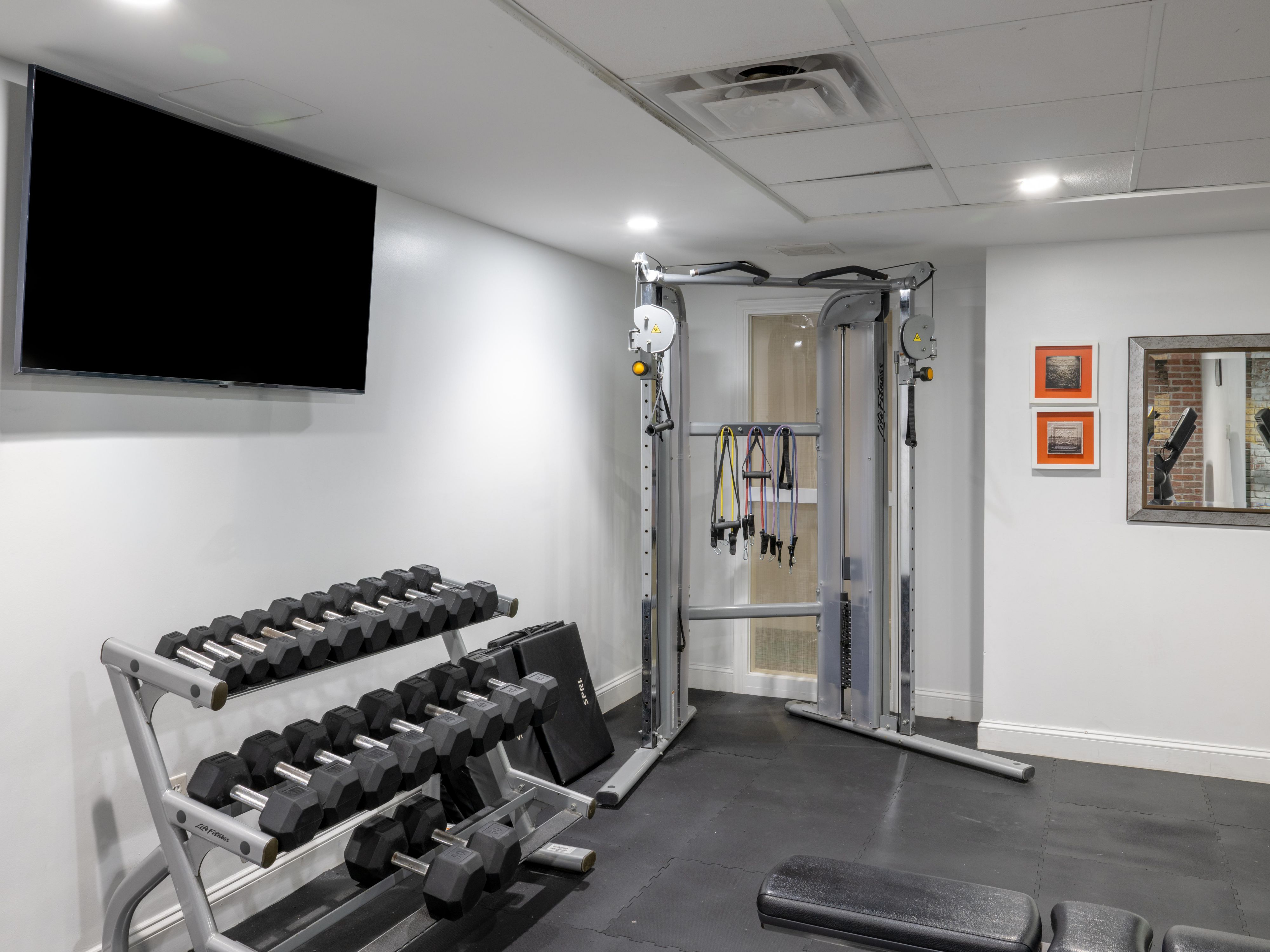 Keep up your workout routine in our fitness center.