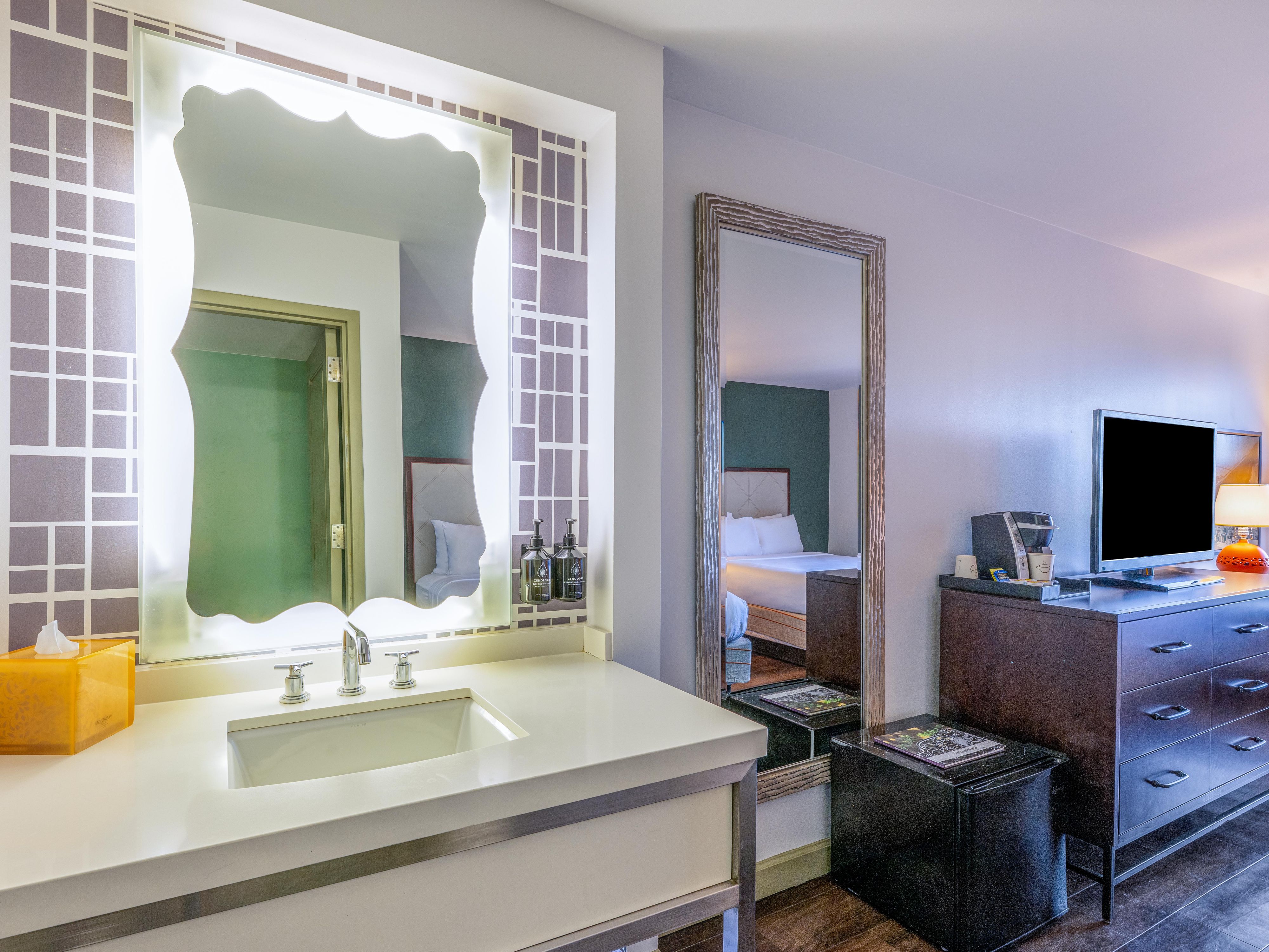 Get ready with ease at the vanity just steps from bed.