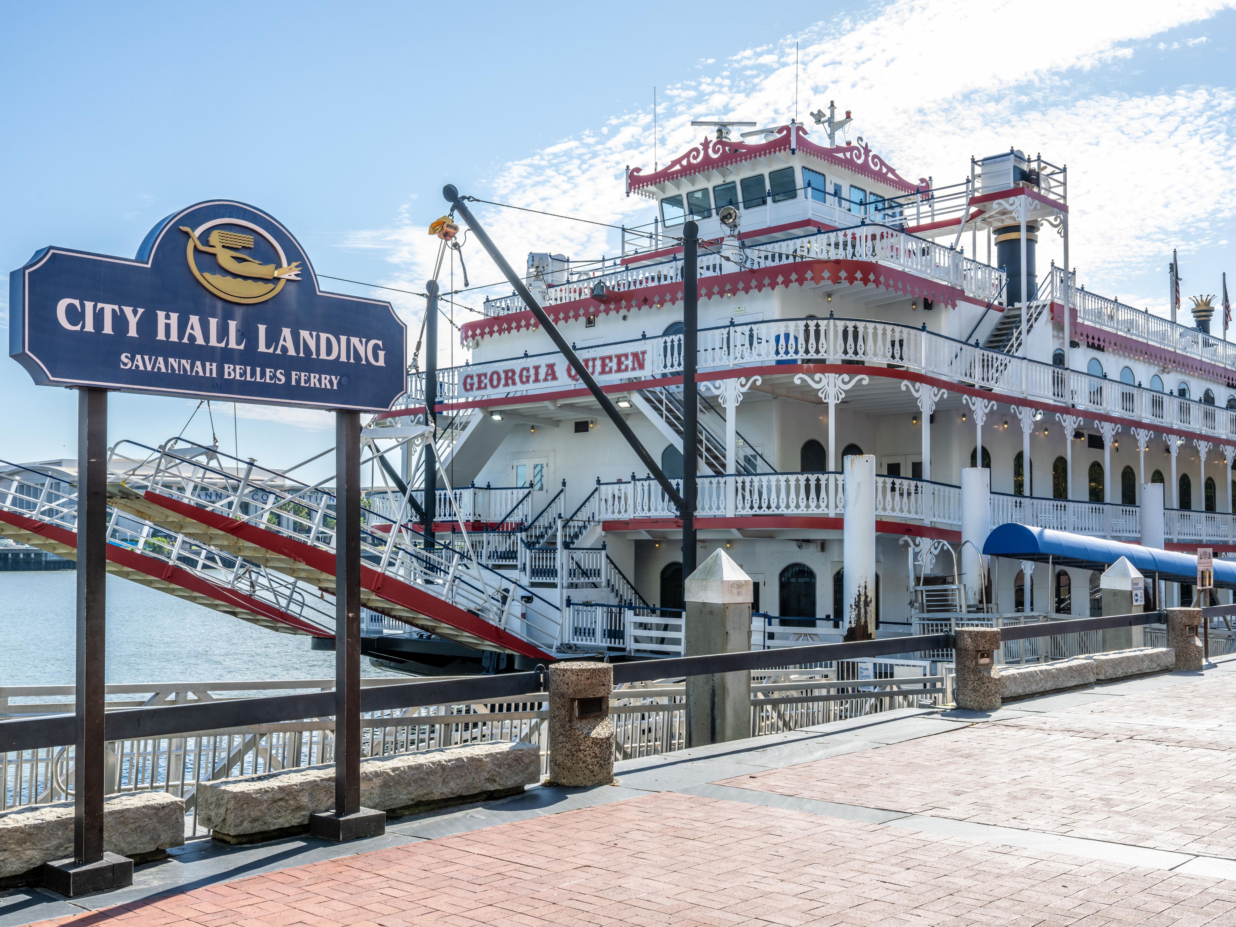 Spot a riverboat at Savannah's City Hall Landing.
