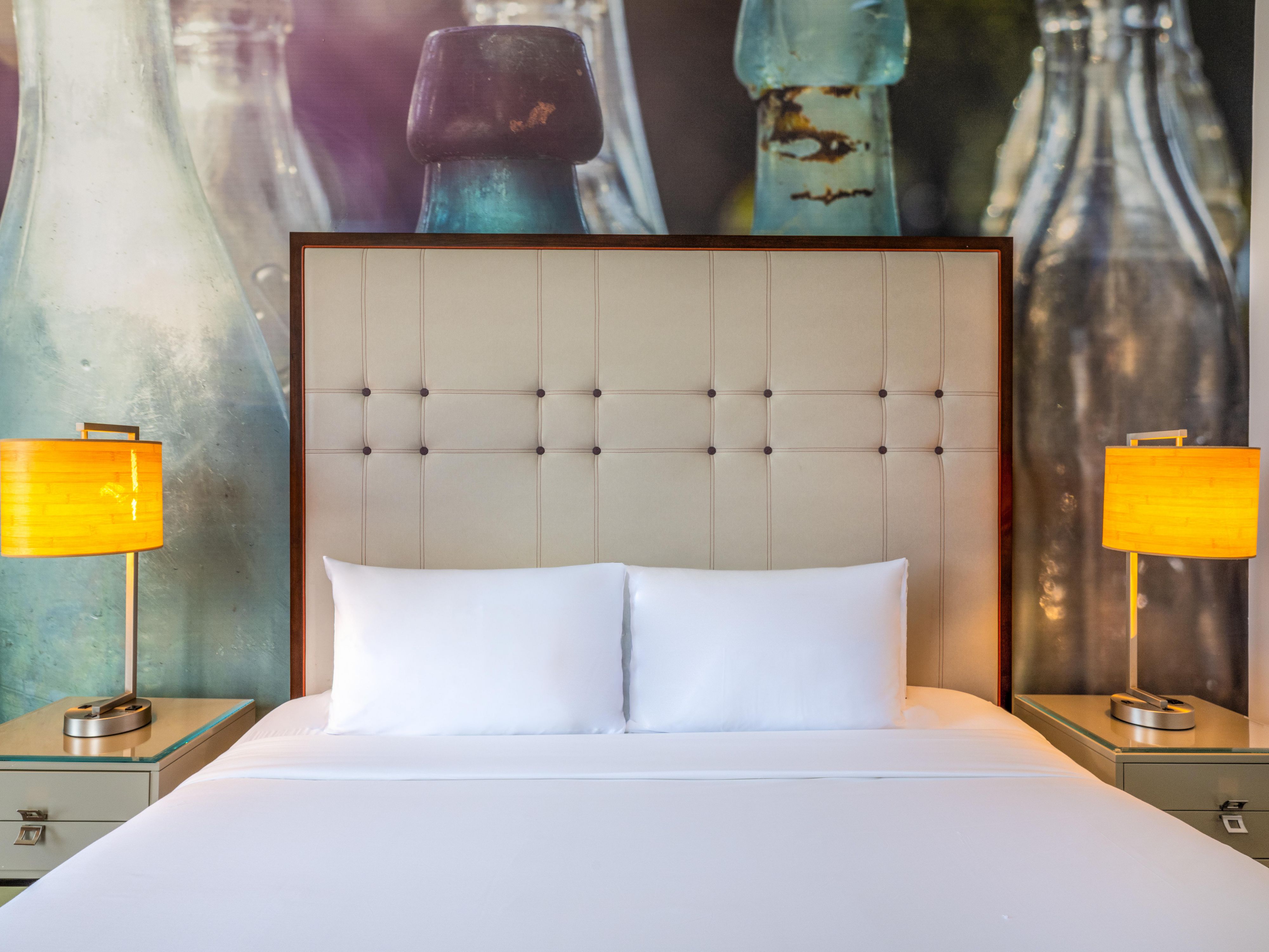 Rest easy on the king bed in your one-bedroom suite.