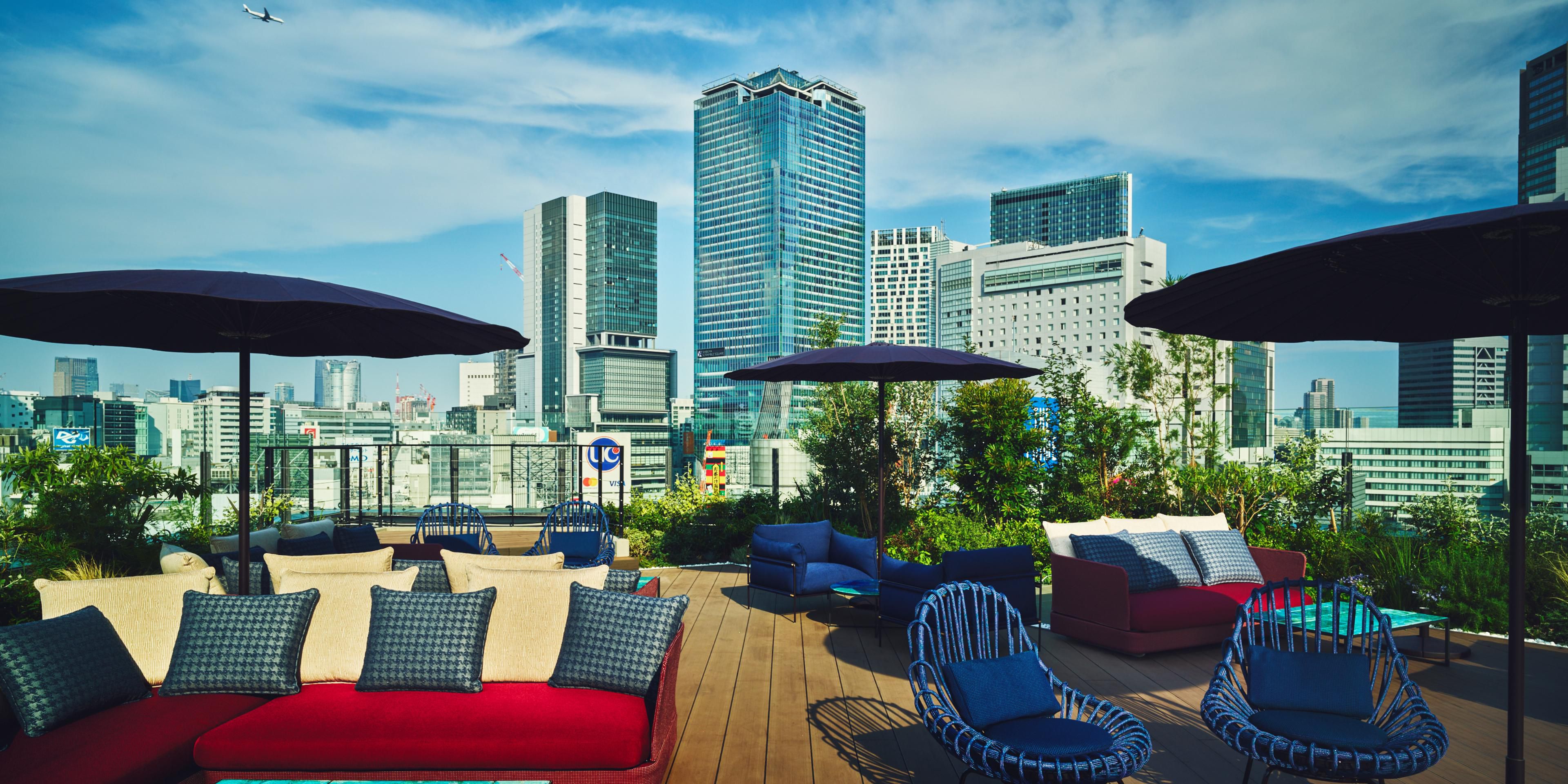 Lounge at the Terrace and surround yourself with Shibuya cityscape