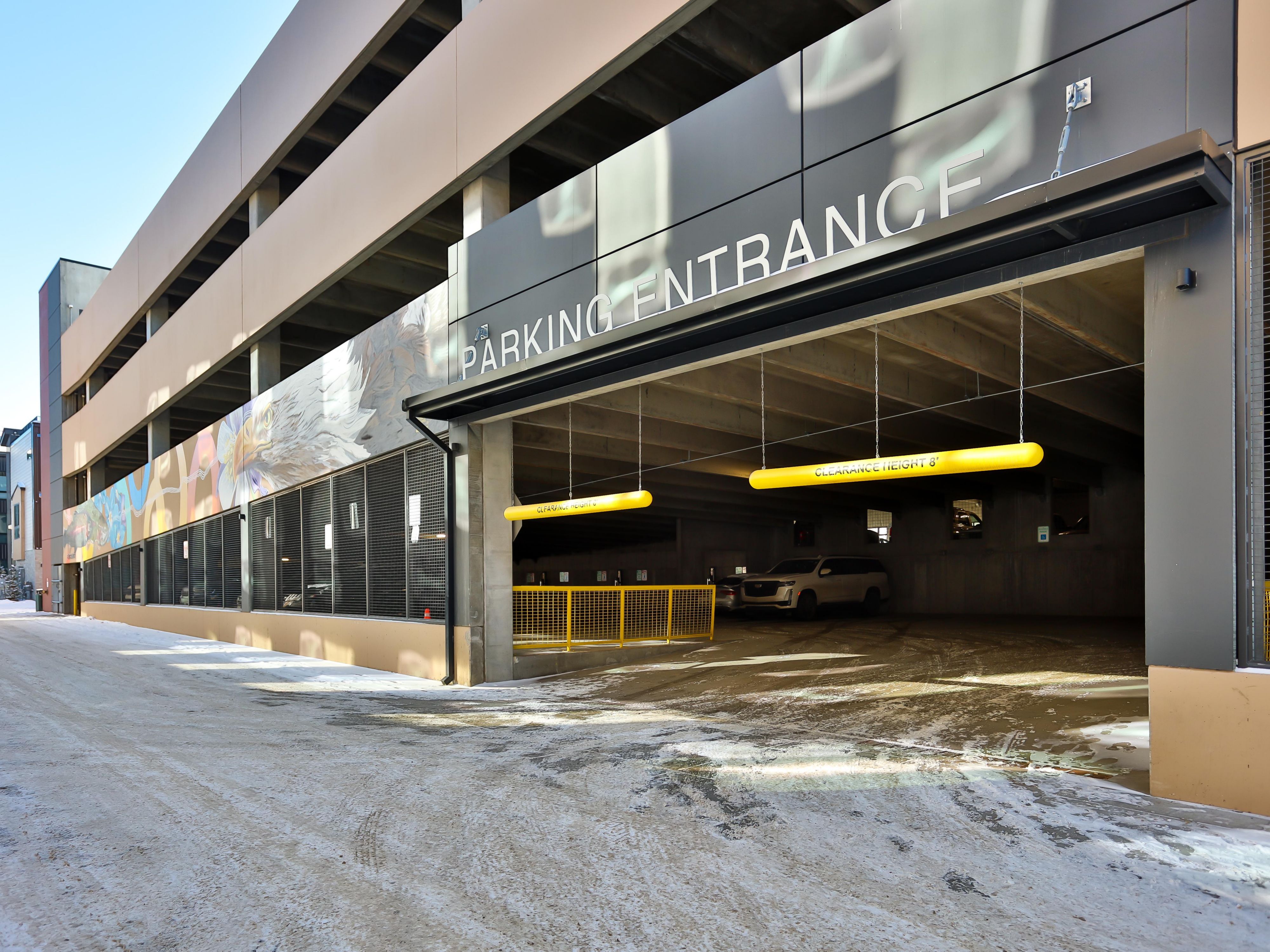 Keep car dry and free of snow with complimentary covered parking. 