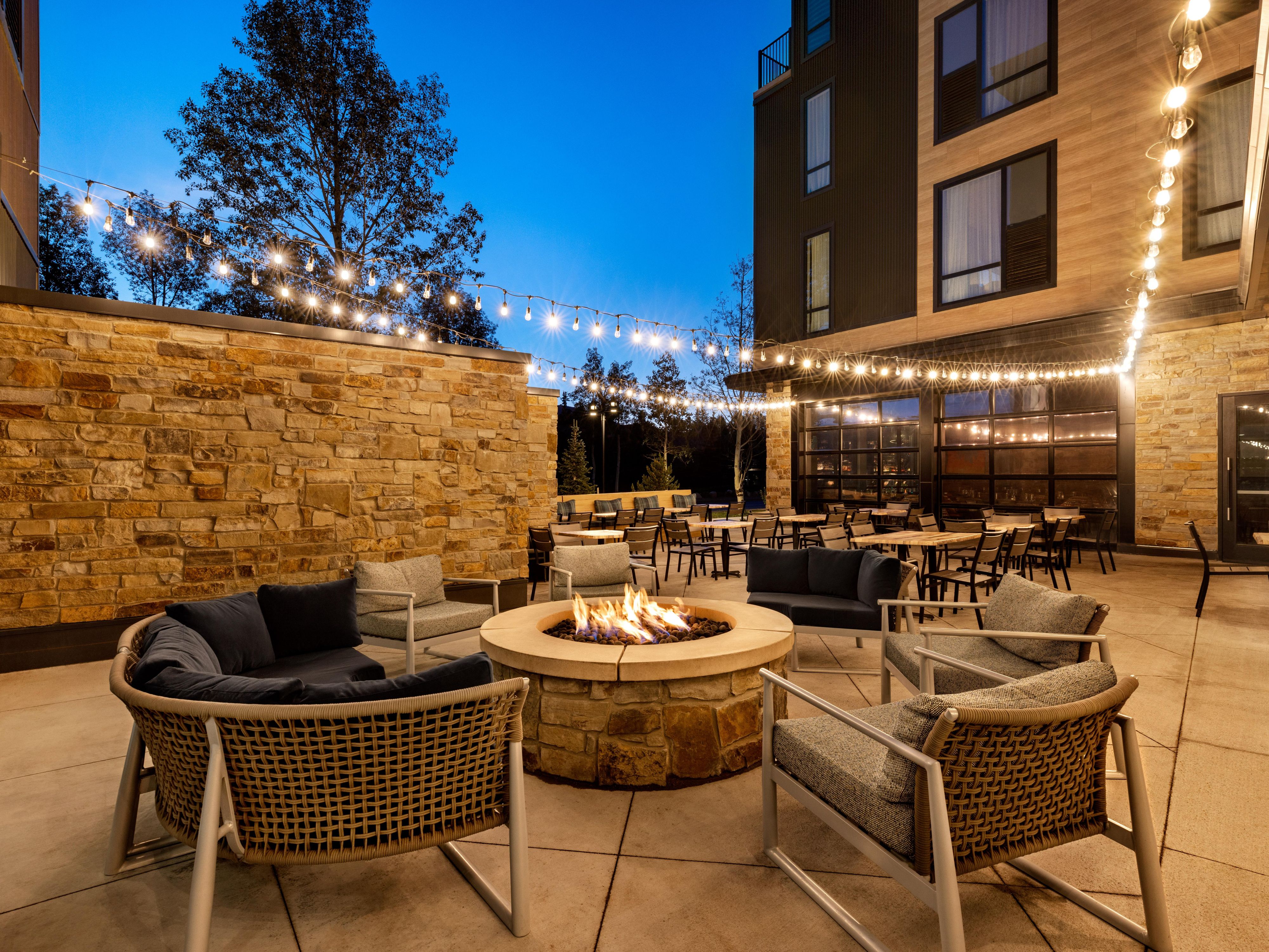 Enjoy our outdoor fire pit and patio at Hotel Indigo!