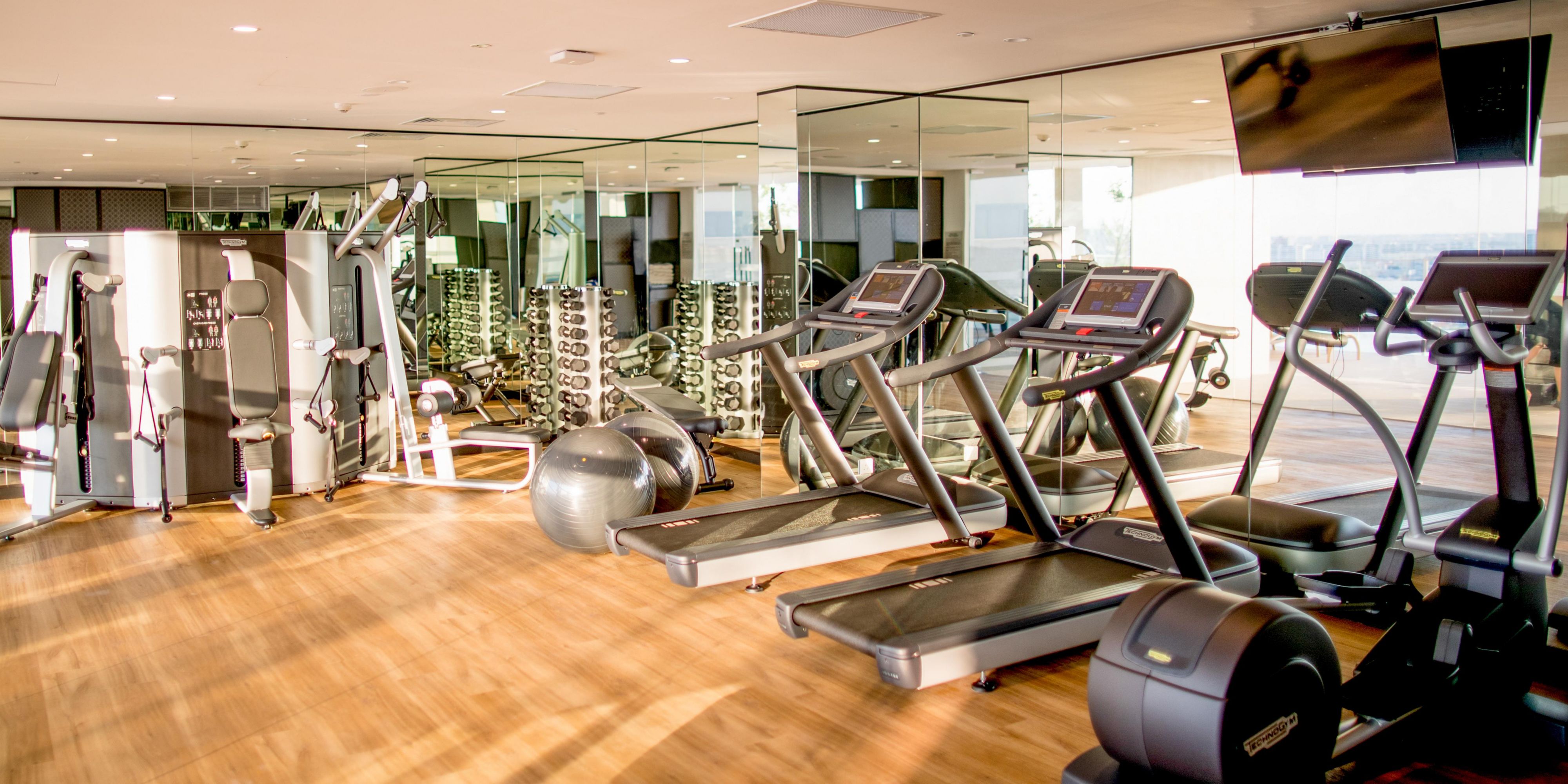 24 hour fitness centre by the rooftop pool