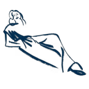 Hotel Indigo sketch lounging lady