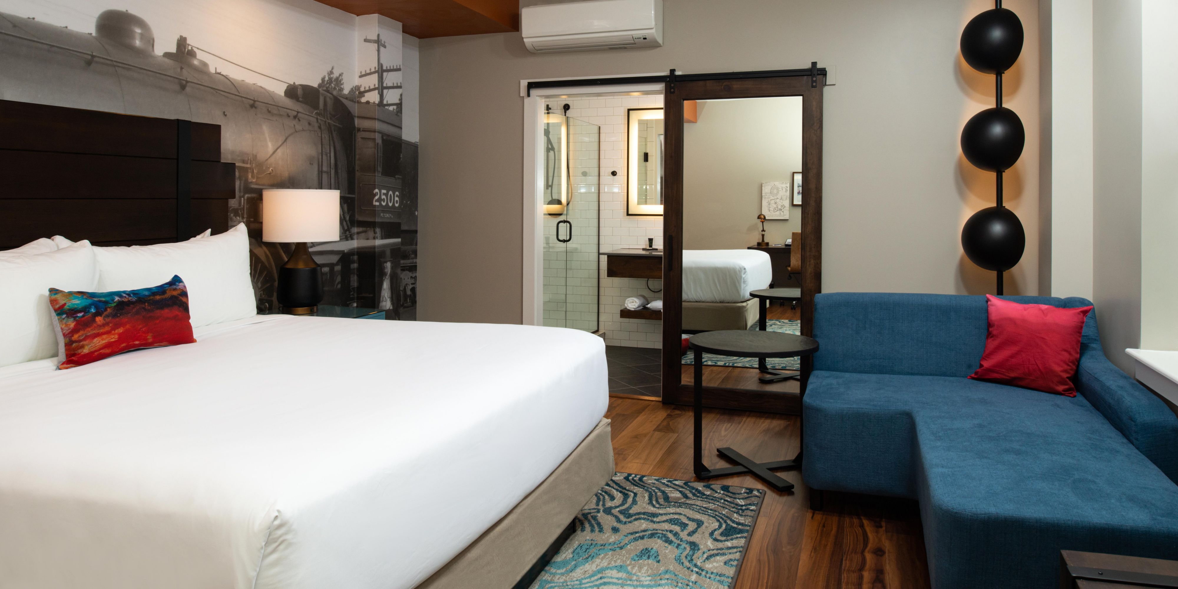 Hotel Indigo Spokane. Standard room with one king bed. 