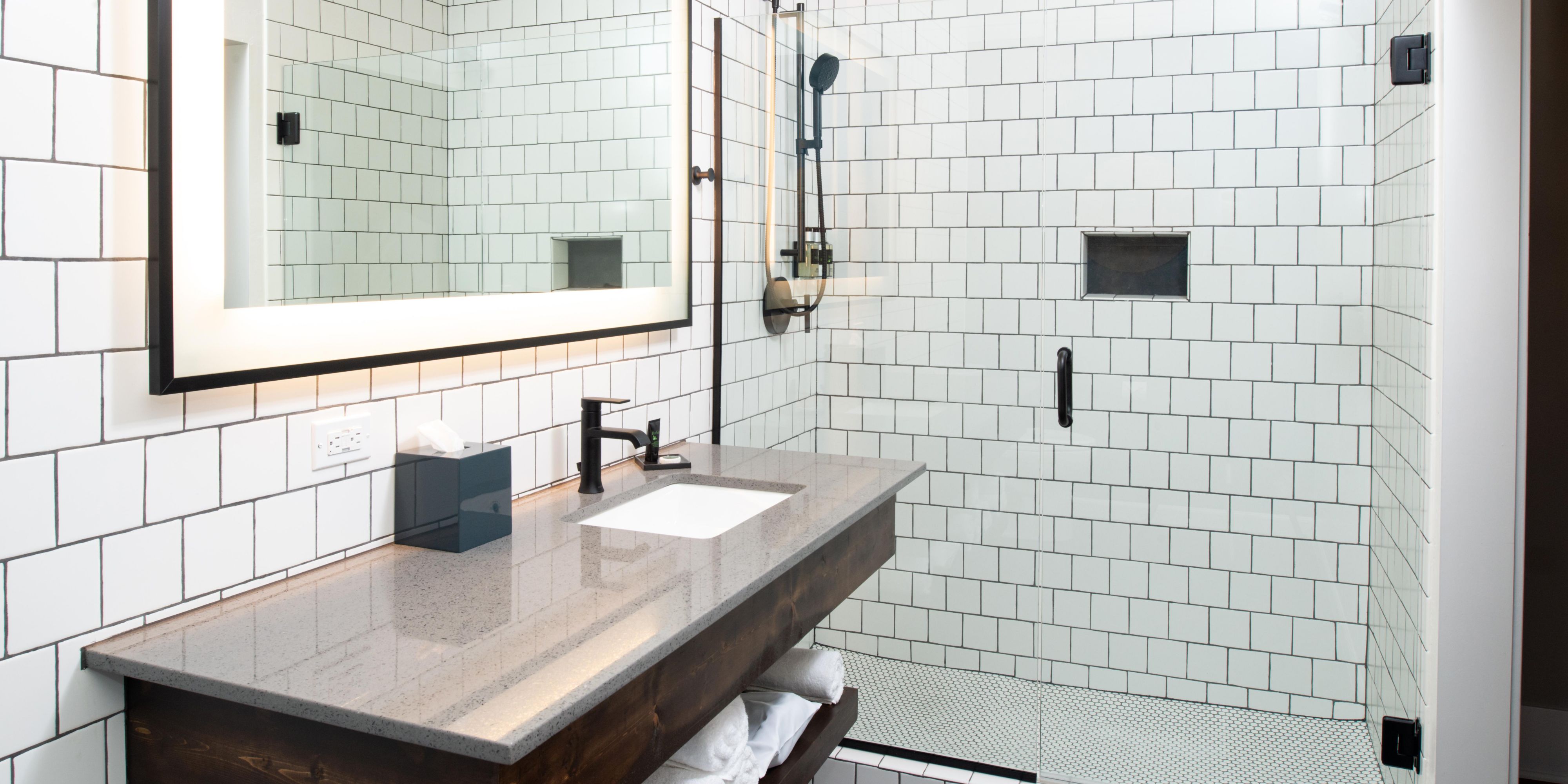 Hotel Indigo Spokane Downtown features spacious bathrooms.