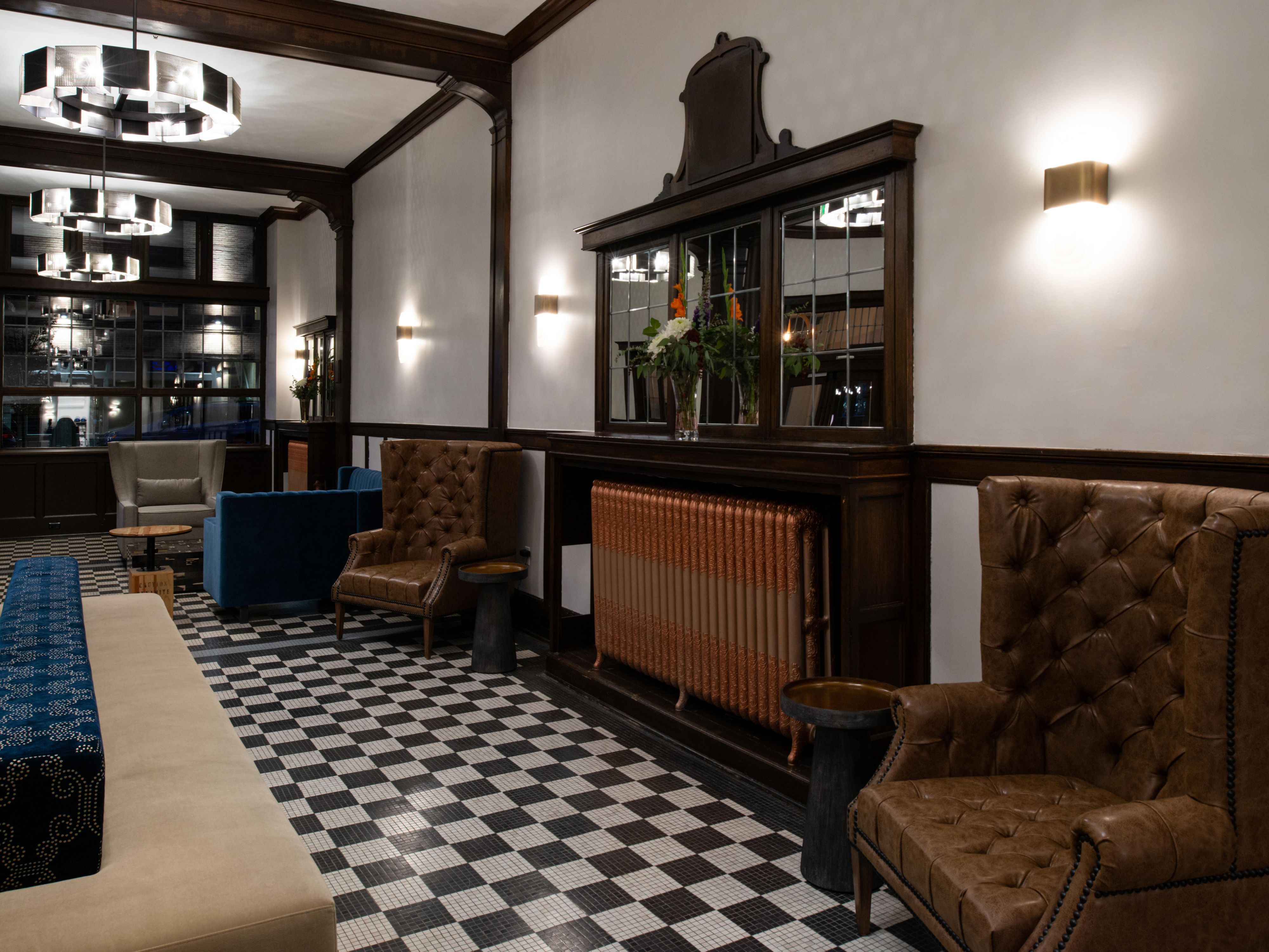 Our spacious hotel lobby welcomes you.