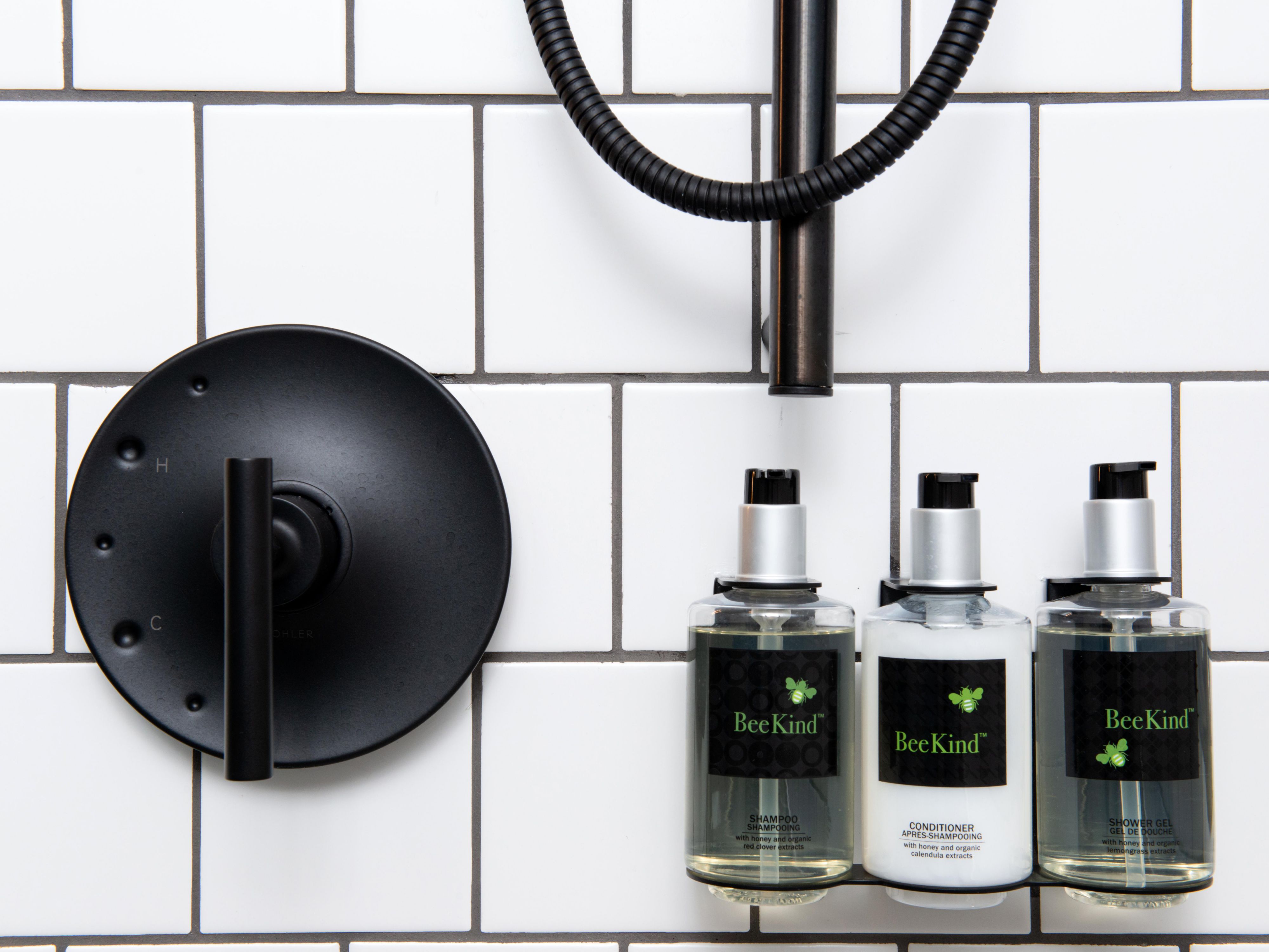 Our BeeKind bathroom amenities offer a gentle, sustainable touch.