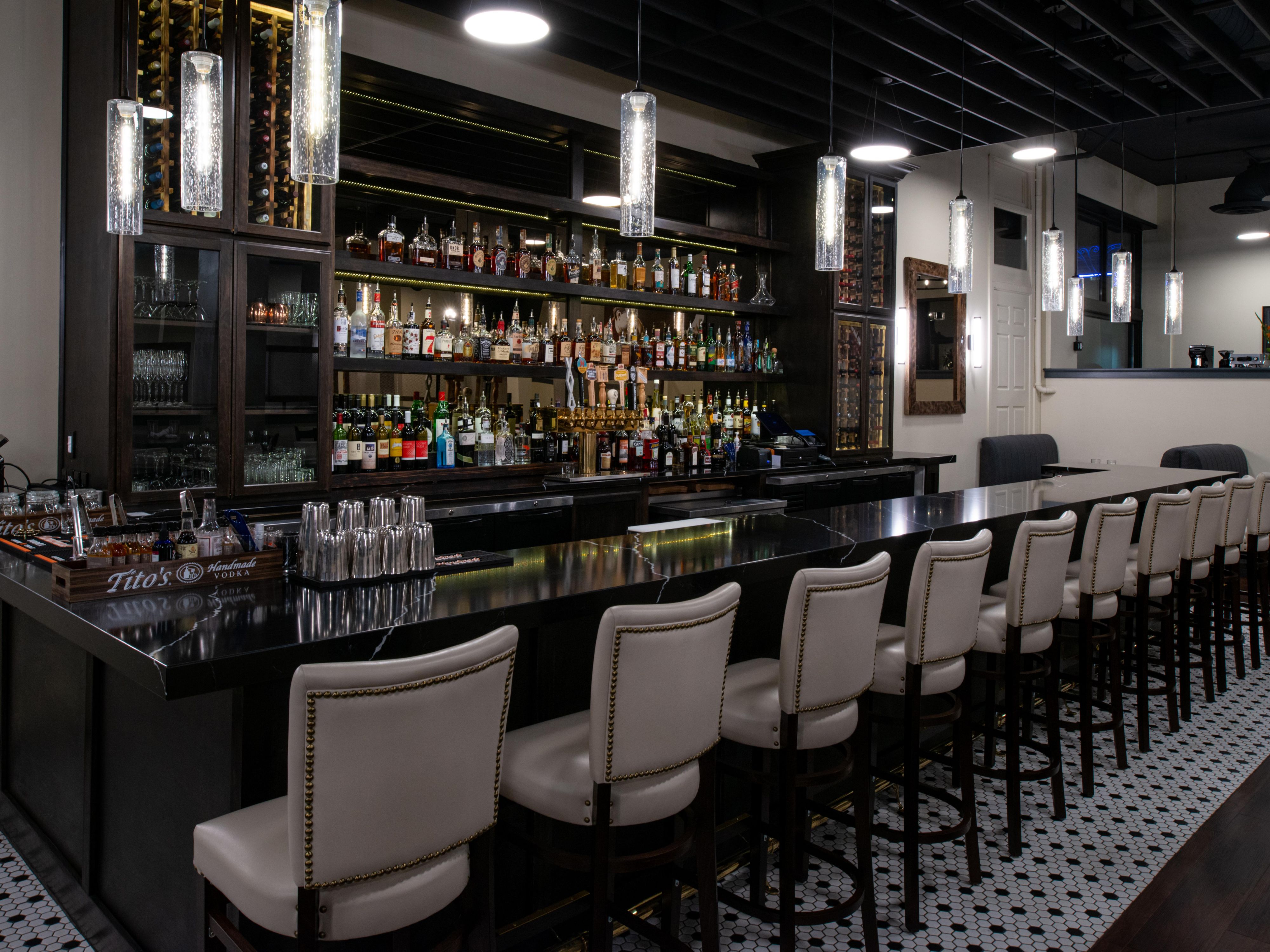 Bar at Magnolia American Brasserie in Hotel Indigo Spokane.  