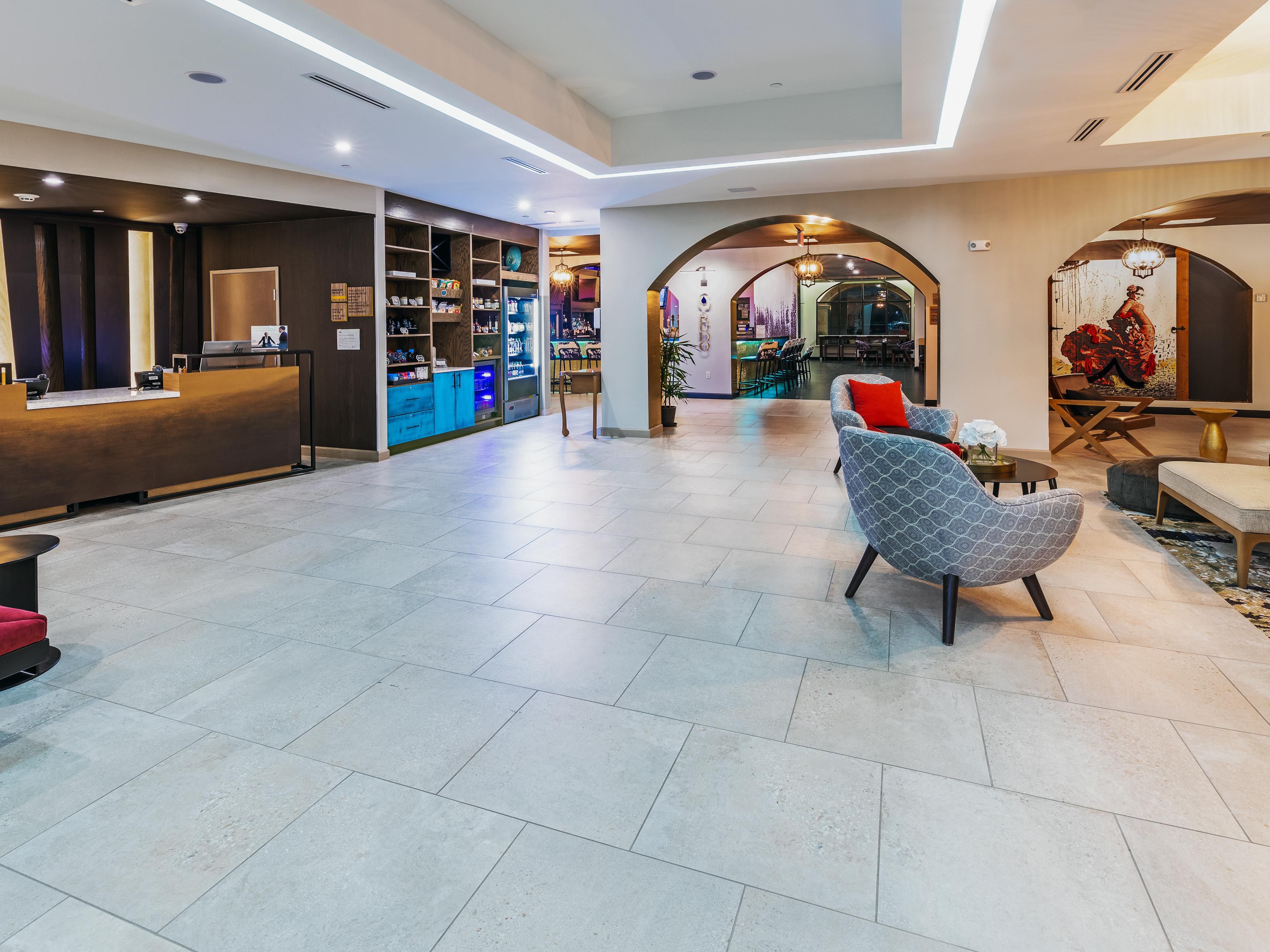 Gather, relax, and recharge in our inviting lobby space.