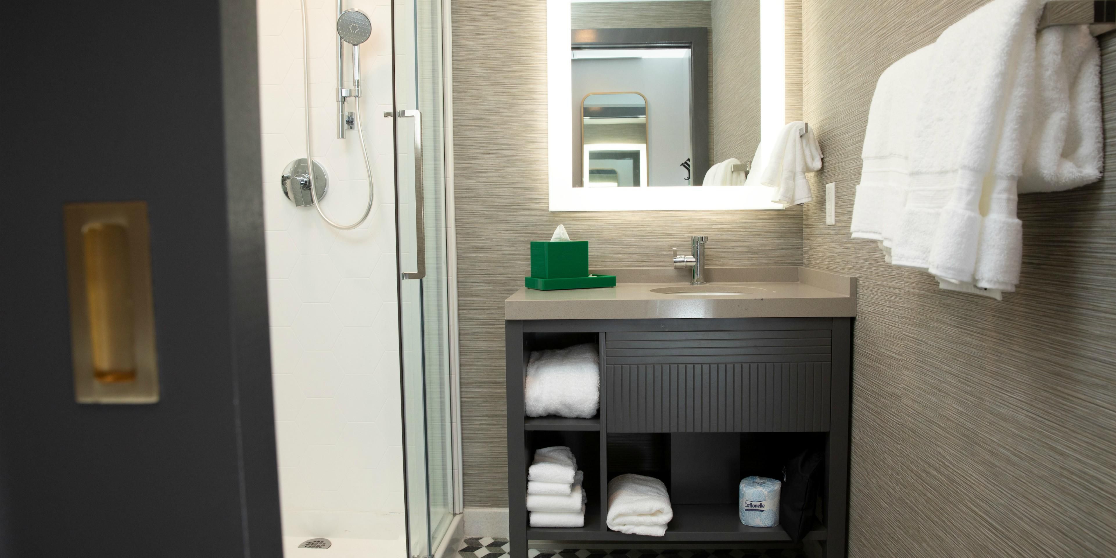 Modern bathrooms to recharge after a long day.