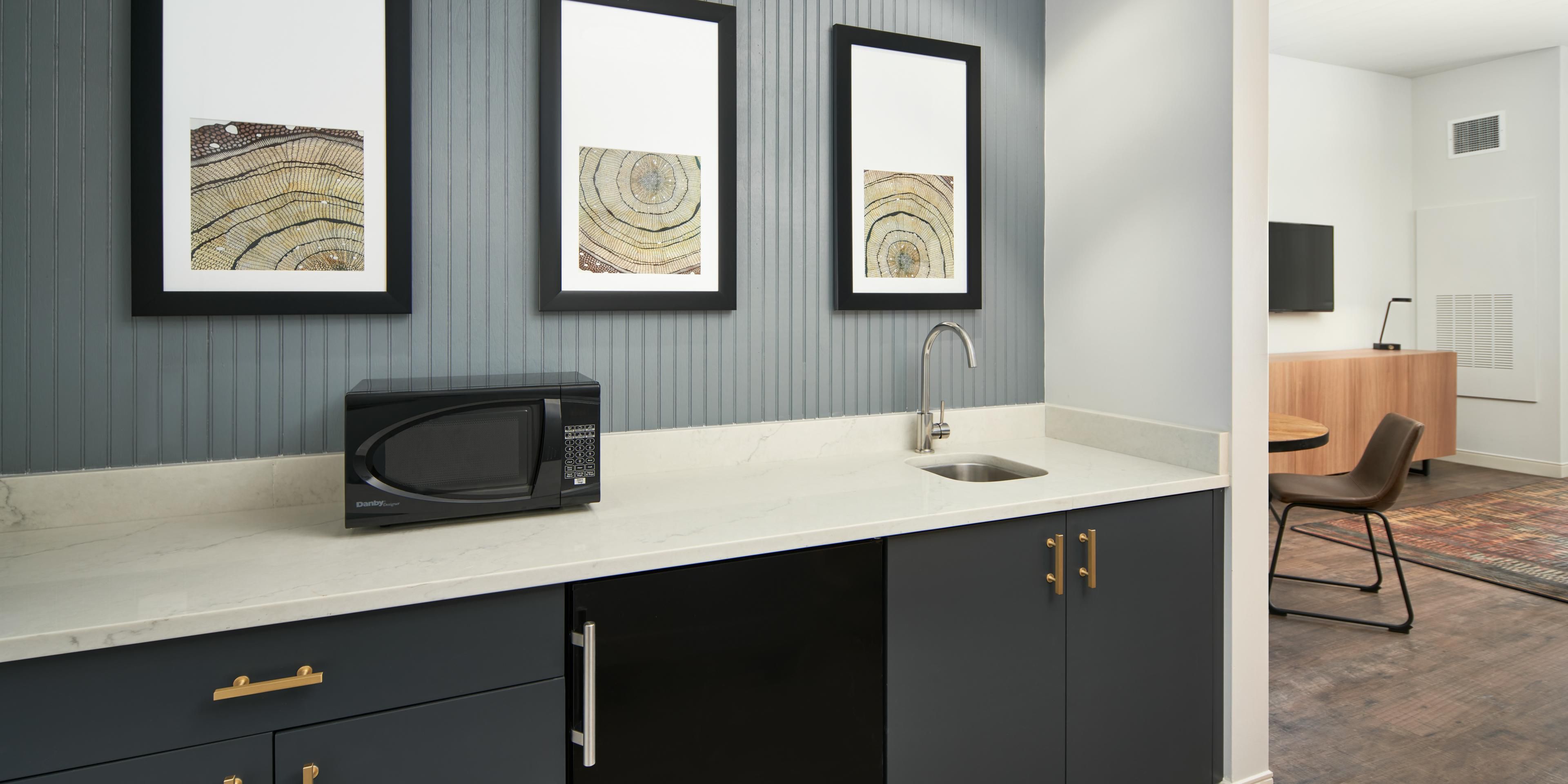 All suites w/ wet bar, coffee machine, microwave, & mini fridge 