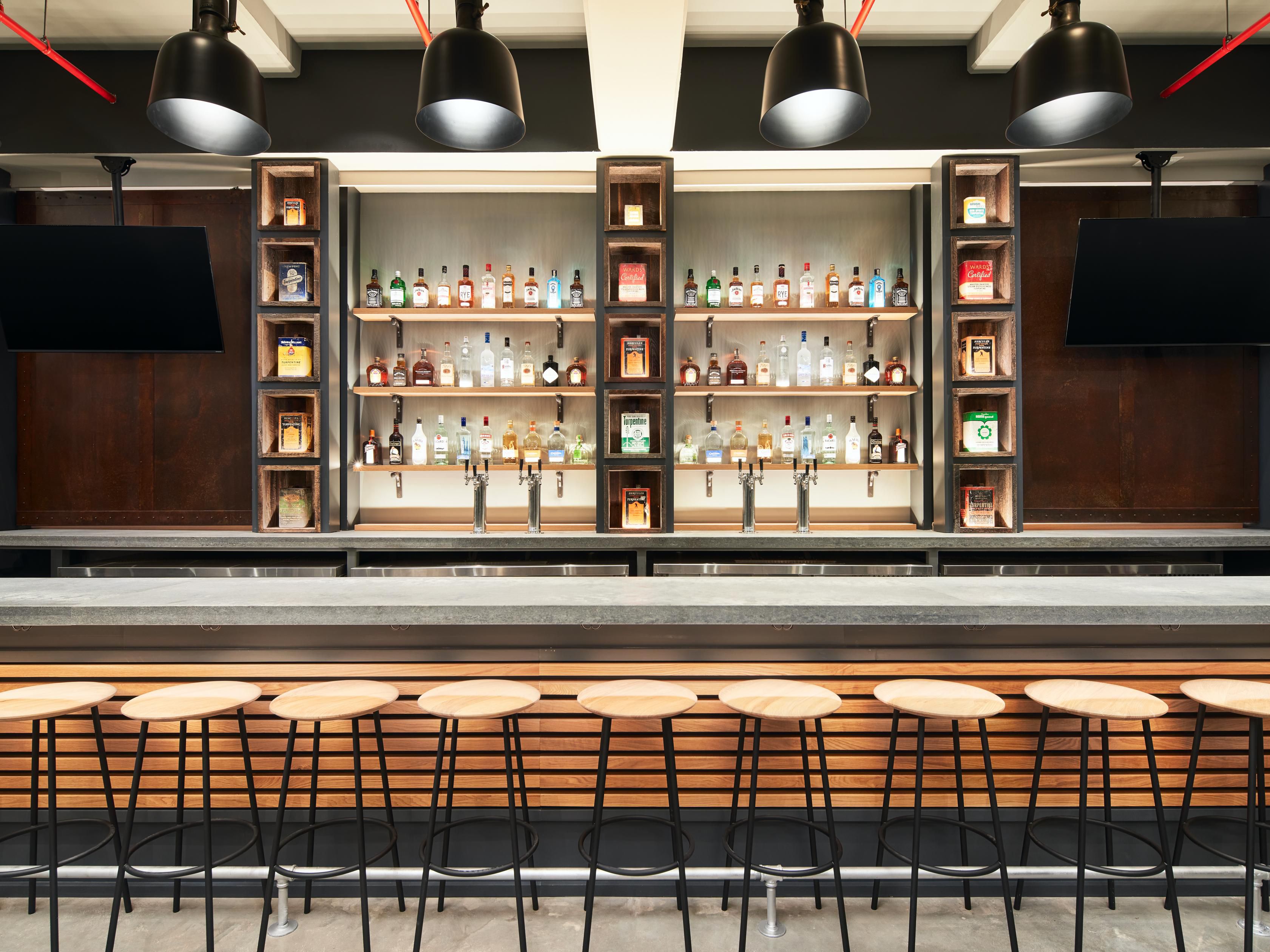 Enjoy the view and a drink at our on-site bar.