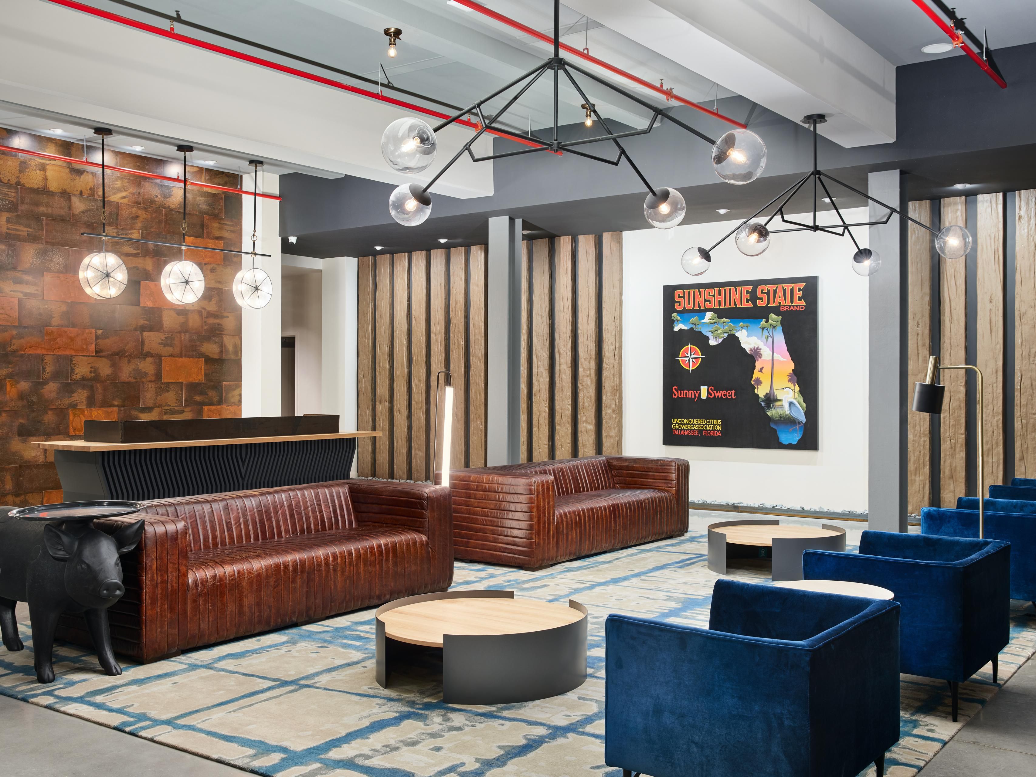 Hotel Indigo Tallahassee - CollegeTown’s upscale modern lobby.