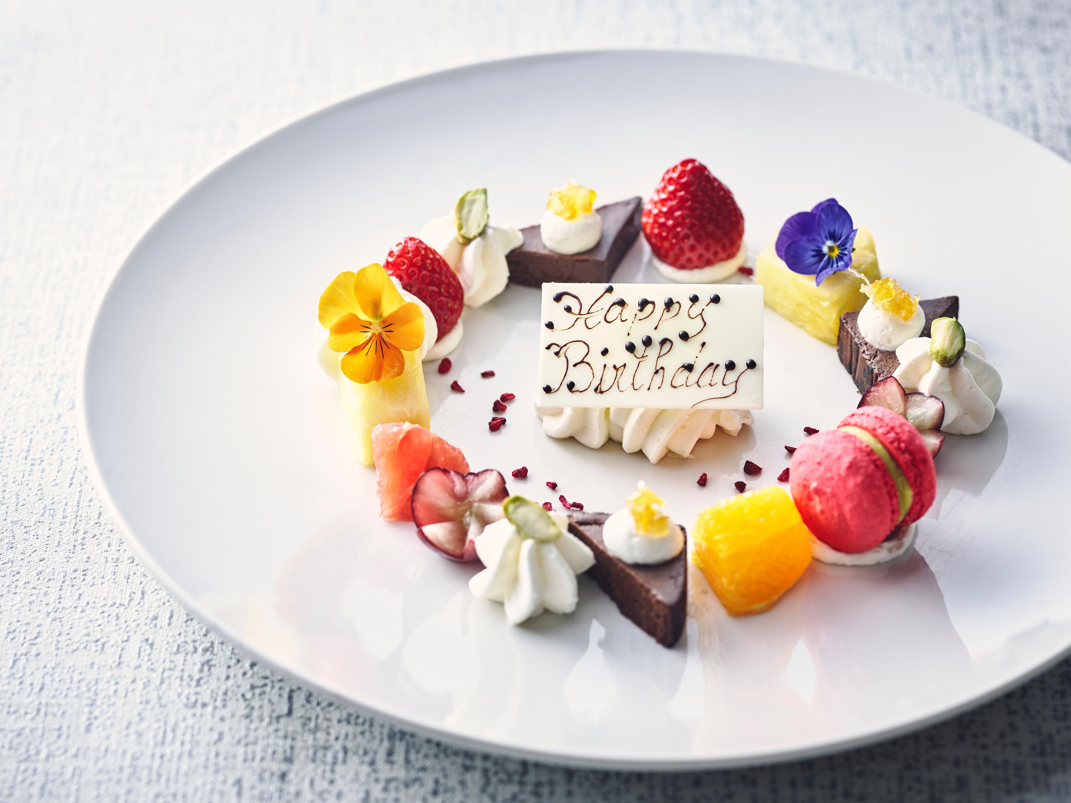 Elevate your anniversary dinner with a special message plate.