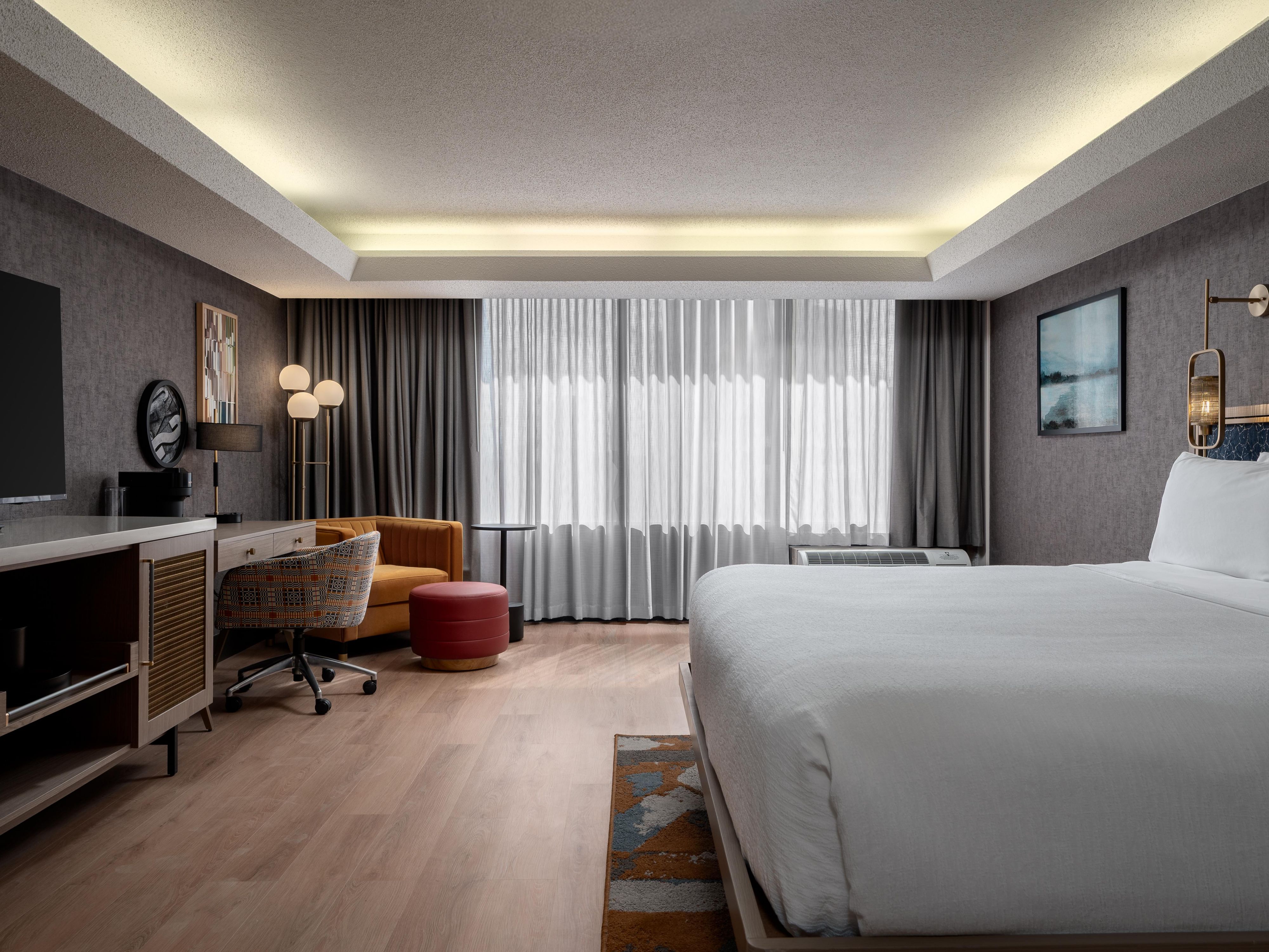 Enjoy the view in one of our spacious king bedrooms.
