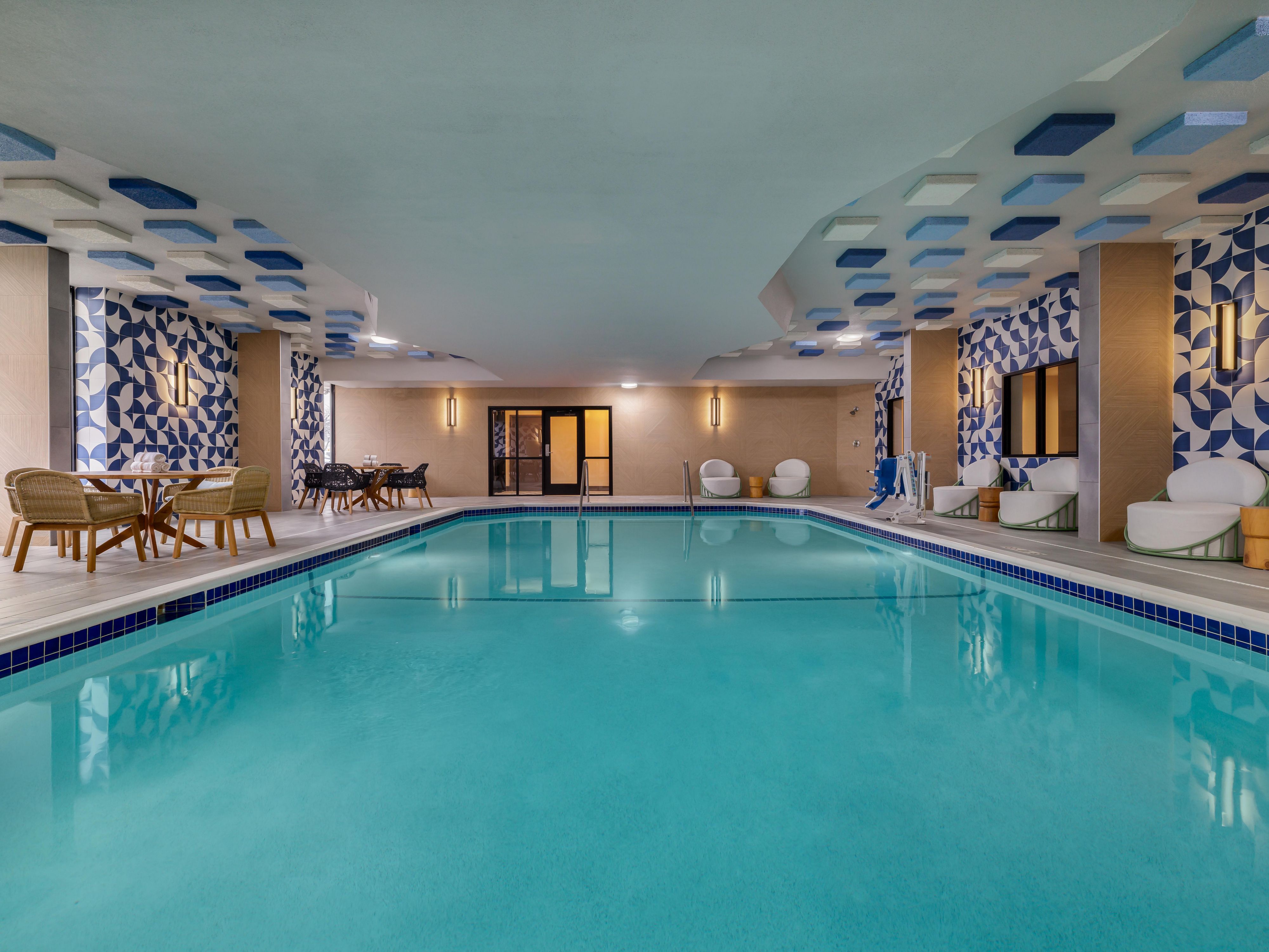 Stay active in our oversized 24‑hour fitness center or take a dip in our indoor pool with outdoor patio access. Perfect for refreshing between meetings or after exploring Metro Detroit.