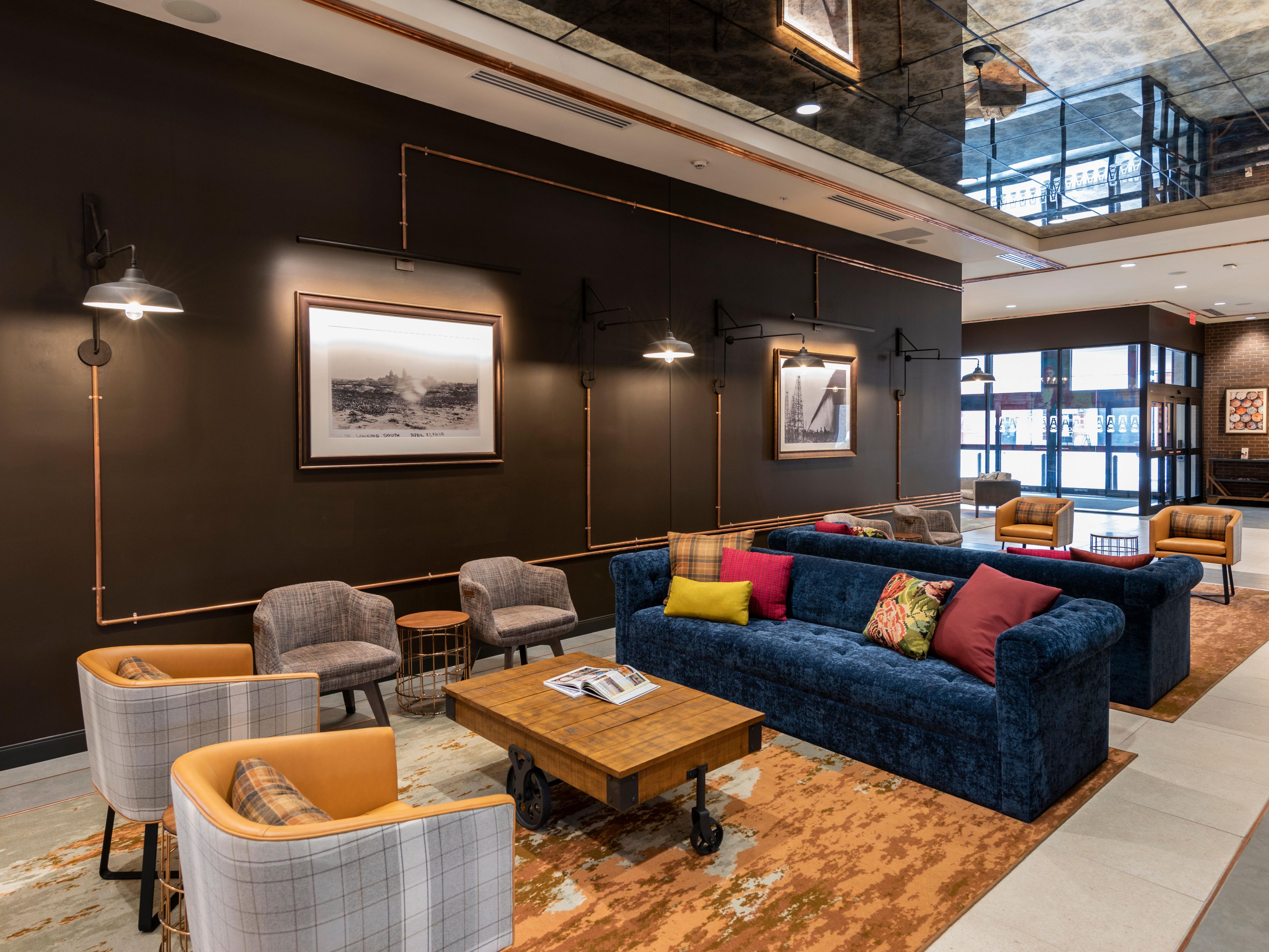 Historic accents lend to comfortable gathering spaces