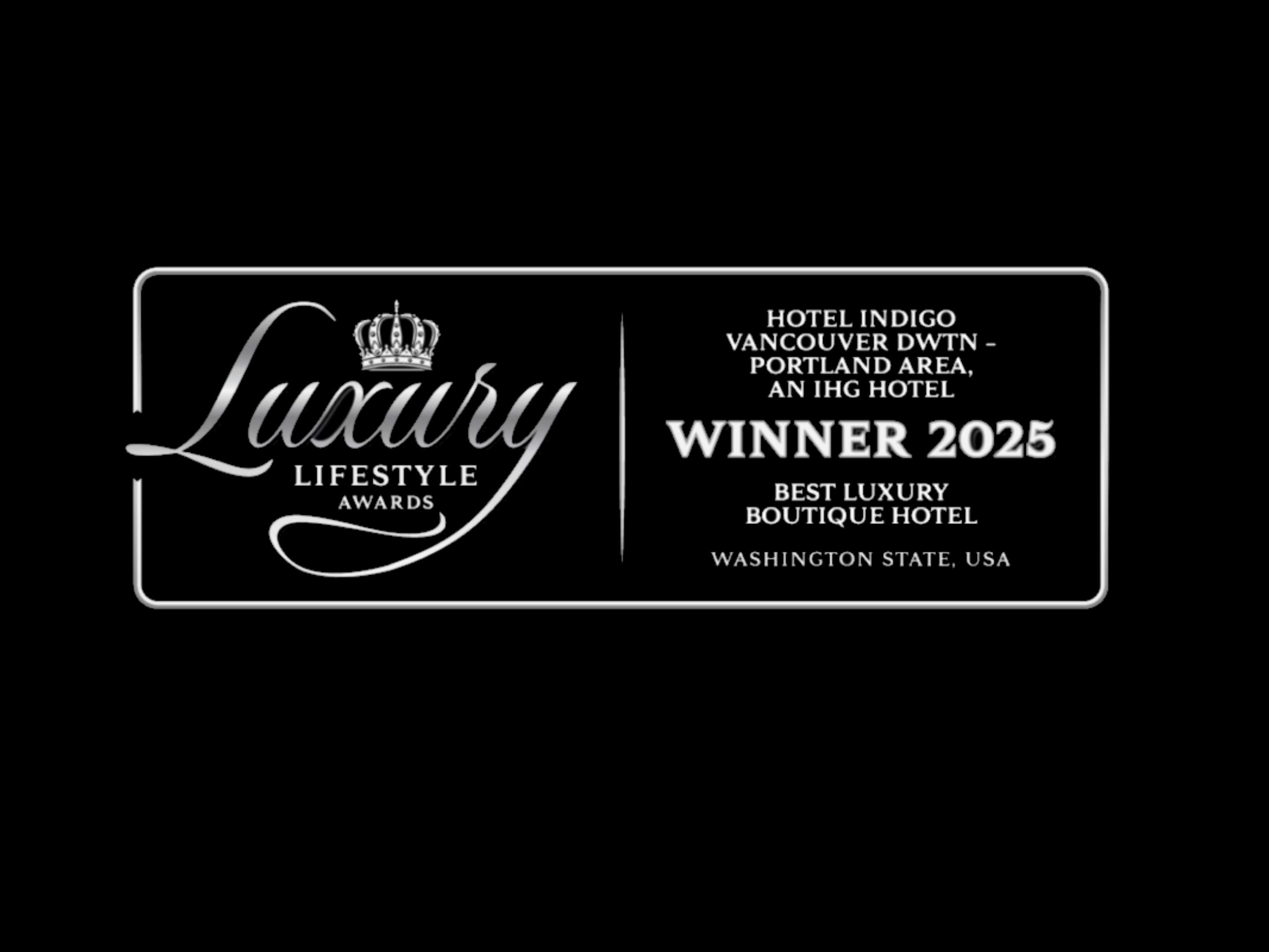 Hotel Indigo Vancouver Downtown is thrilled to announce that our property has been recognized as the Best Luxury Boutique Hotel in Washington State by the distinguished Luxury Lifestyle Awards. We warmly invite guests to discover our unique charm and indulge in the exceptional amenities that make our hotel a standout destination.

