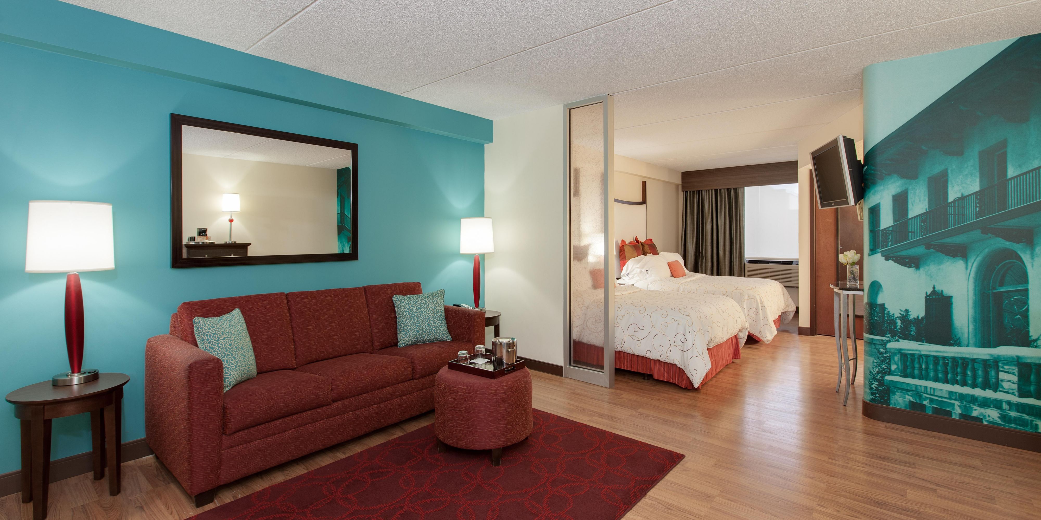 Two Double Beds With Standard Queen Sleeper Sofa