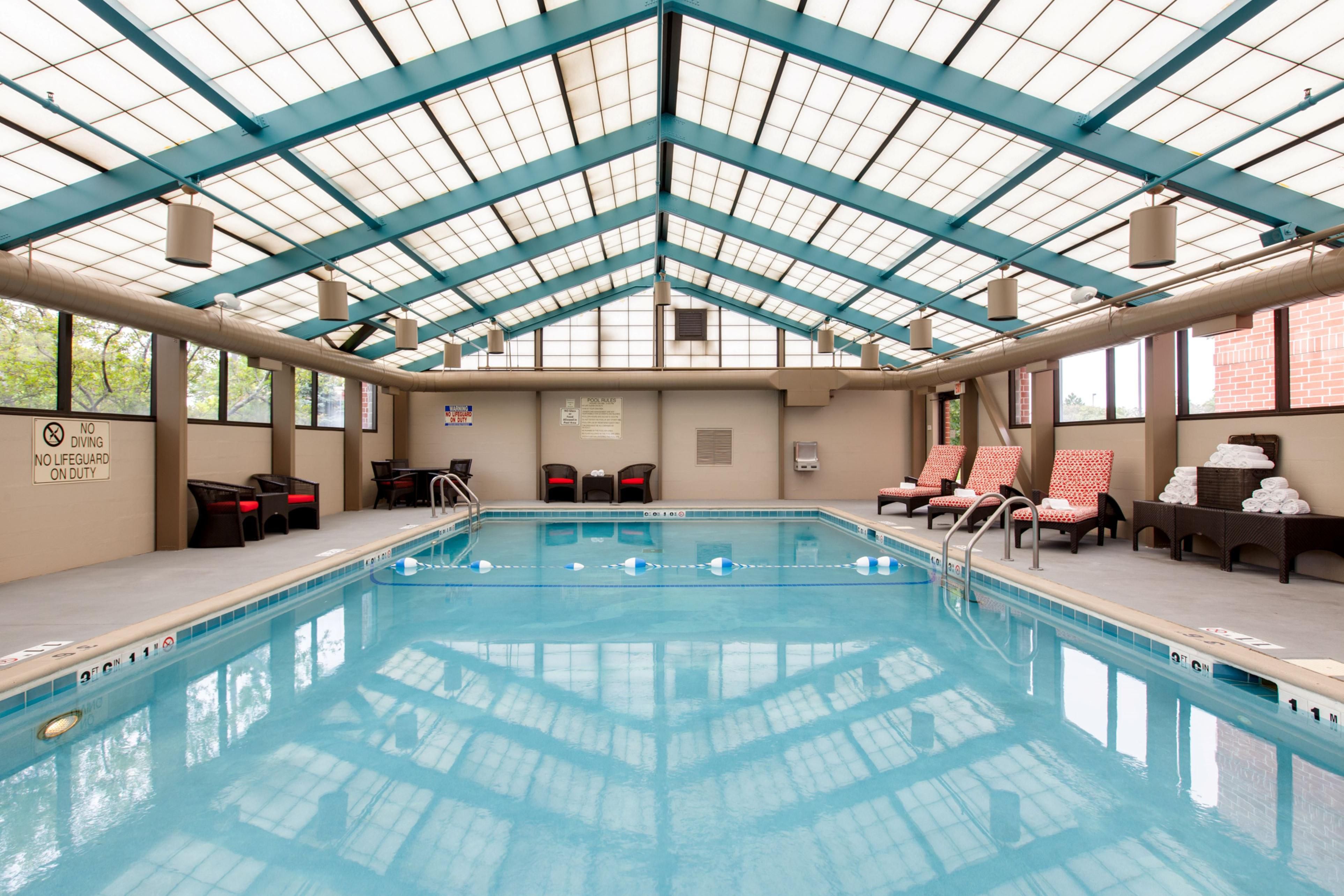 Relax and unwind in our indoor pool after a long day of work or play. 