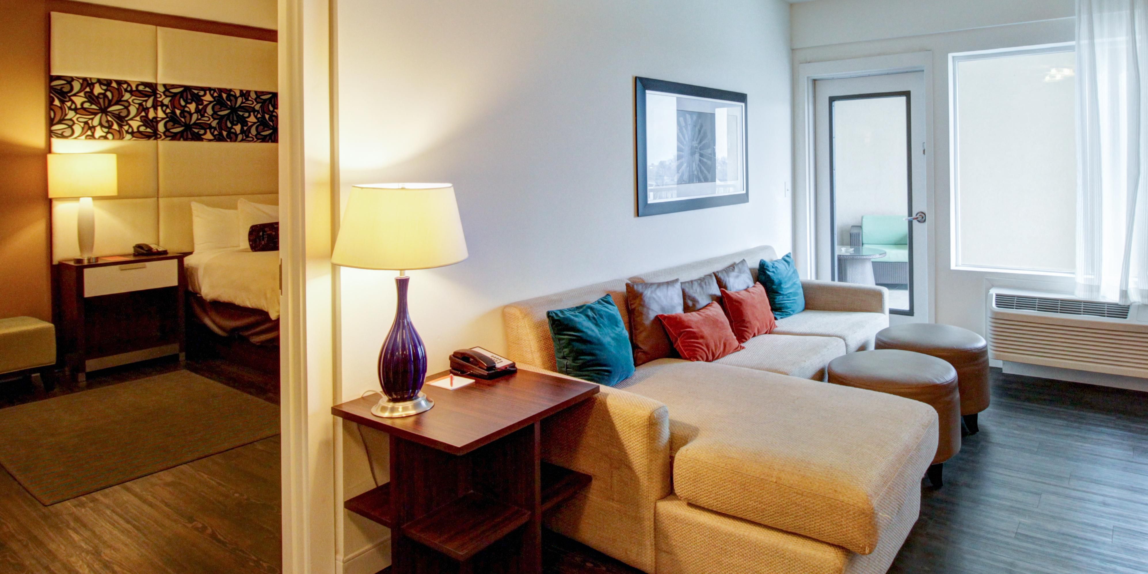 Our spacious suites feature a separate living area. 