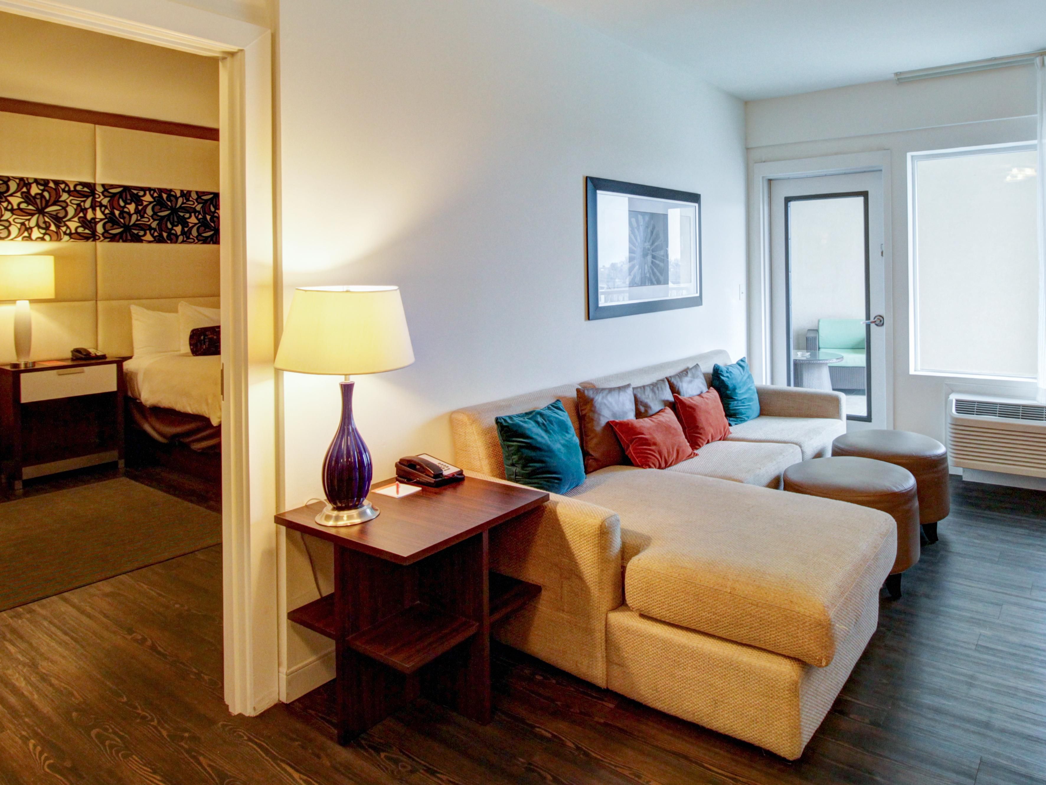 Our spacious suites feature a separate living area. 