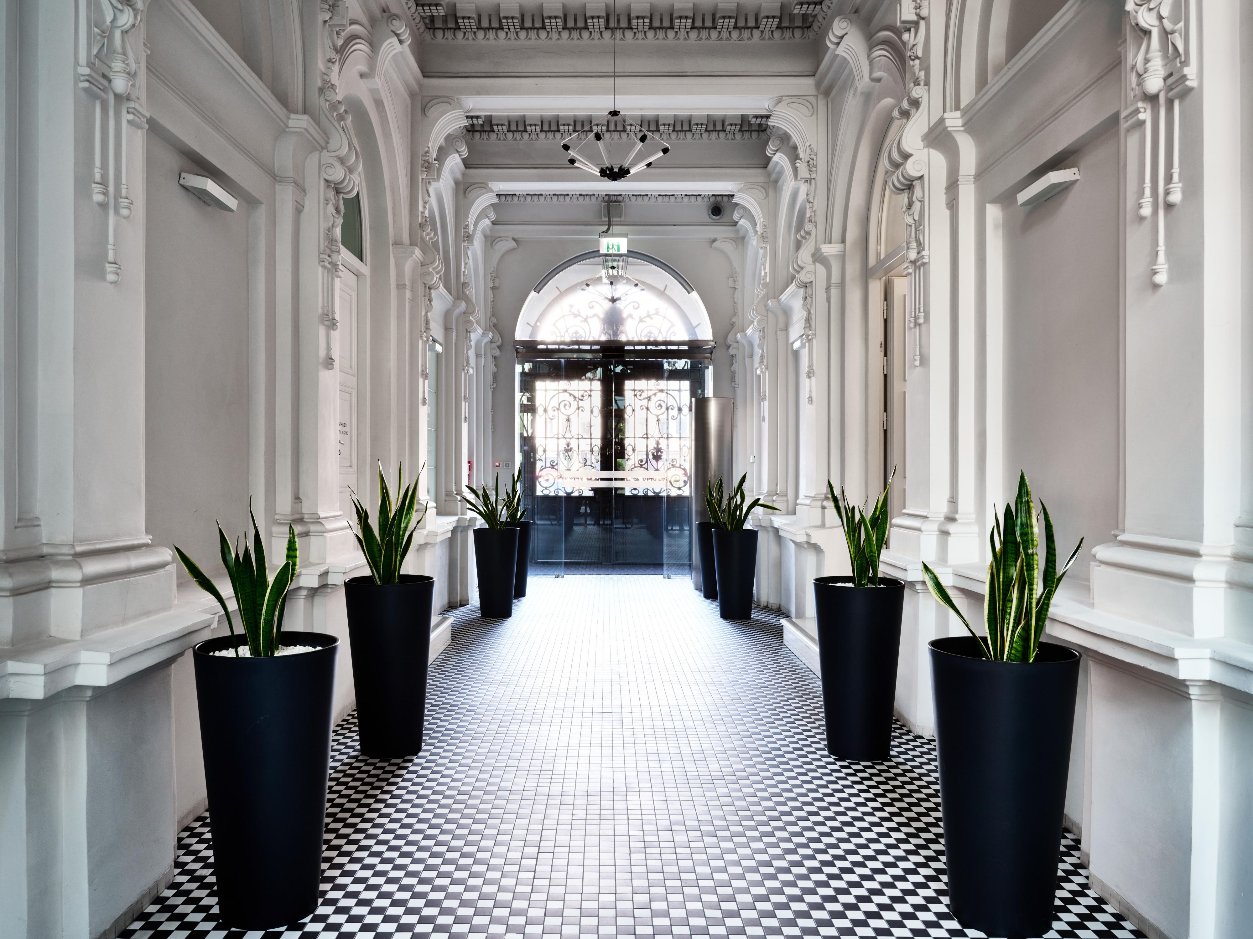 You will enter the hotel through a beautifully decorated corridor.