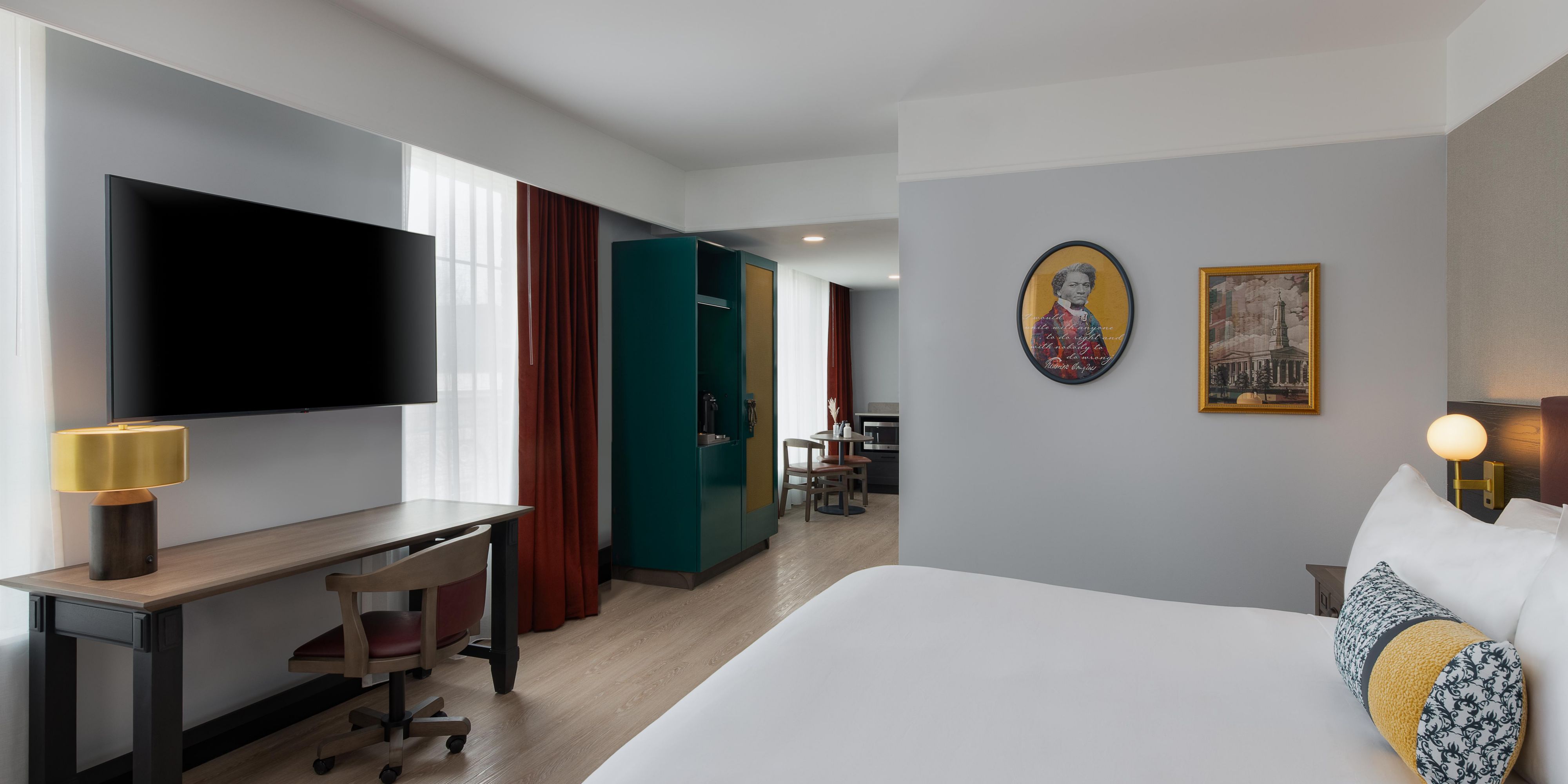 Enjoy your stay in our spacious and relaxing corner king suite.
