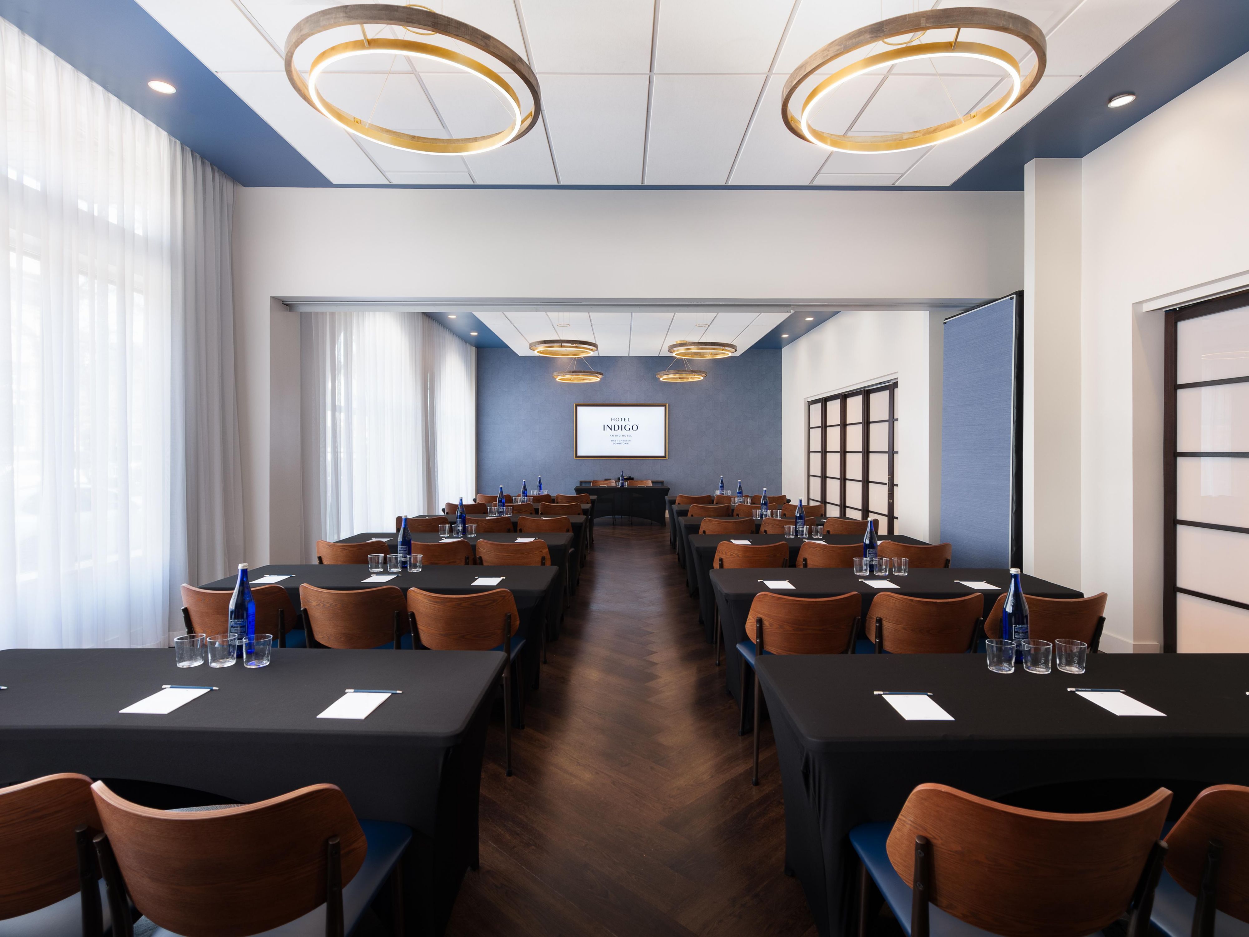 Eagle meeting room set in a classroom style seating arrangement.
