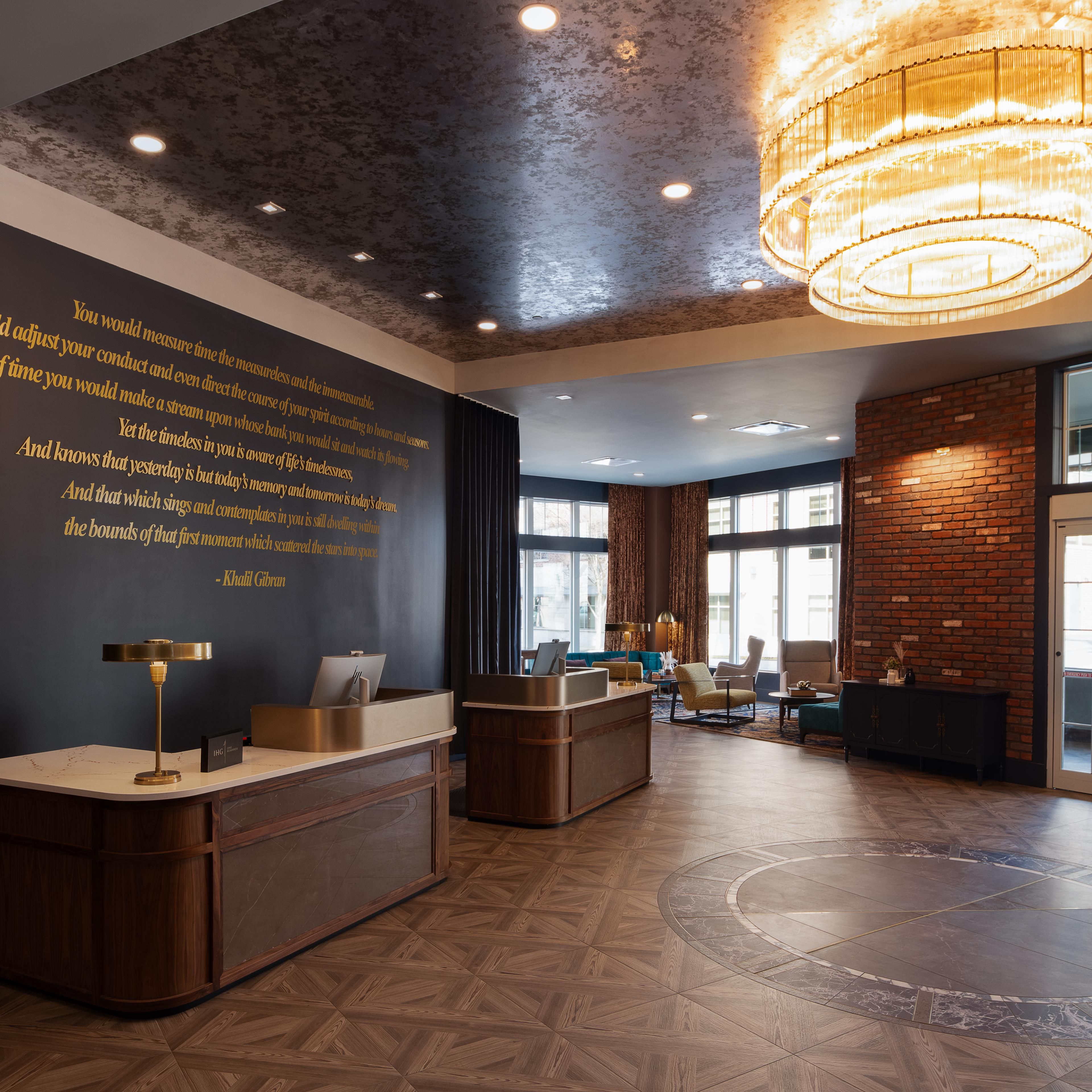 Hotel lobby and check in desk