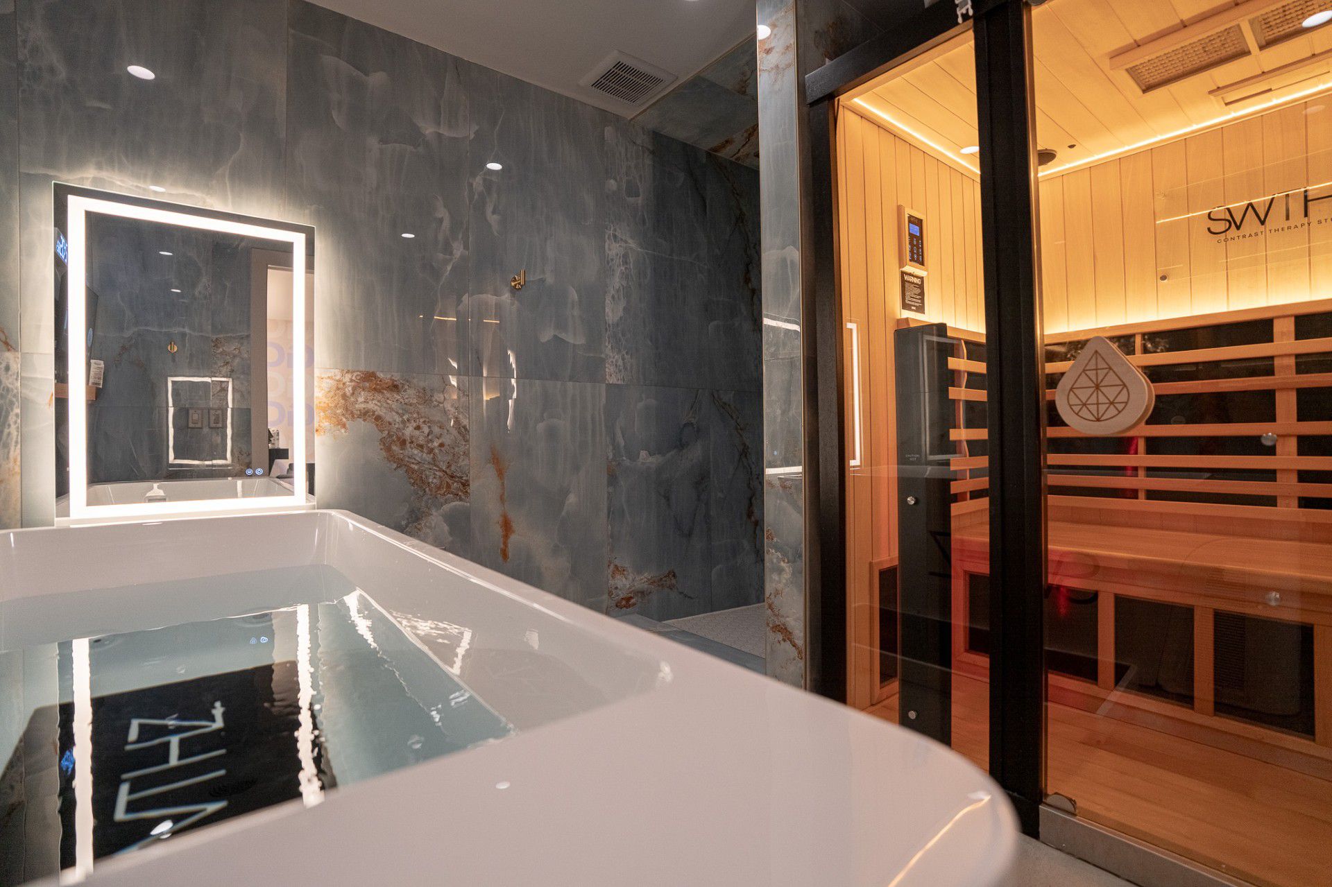 Infrared sauna and cold plunge pool