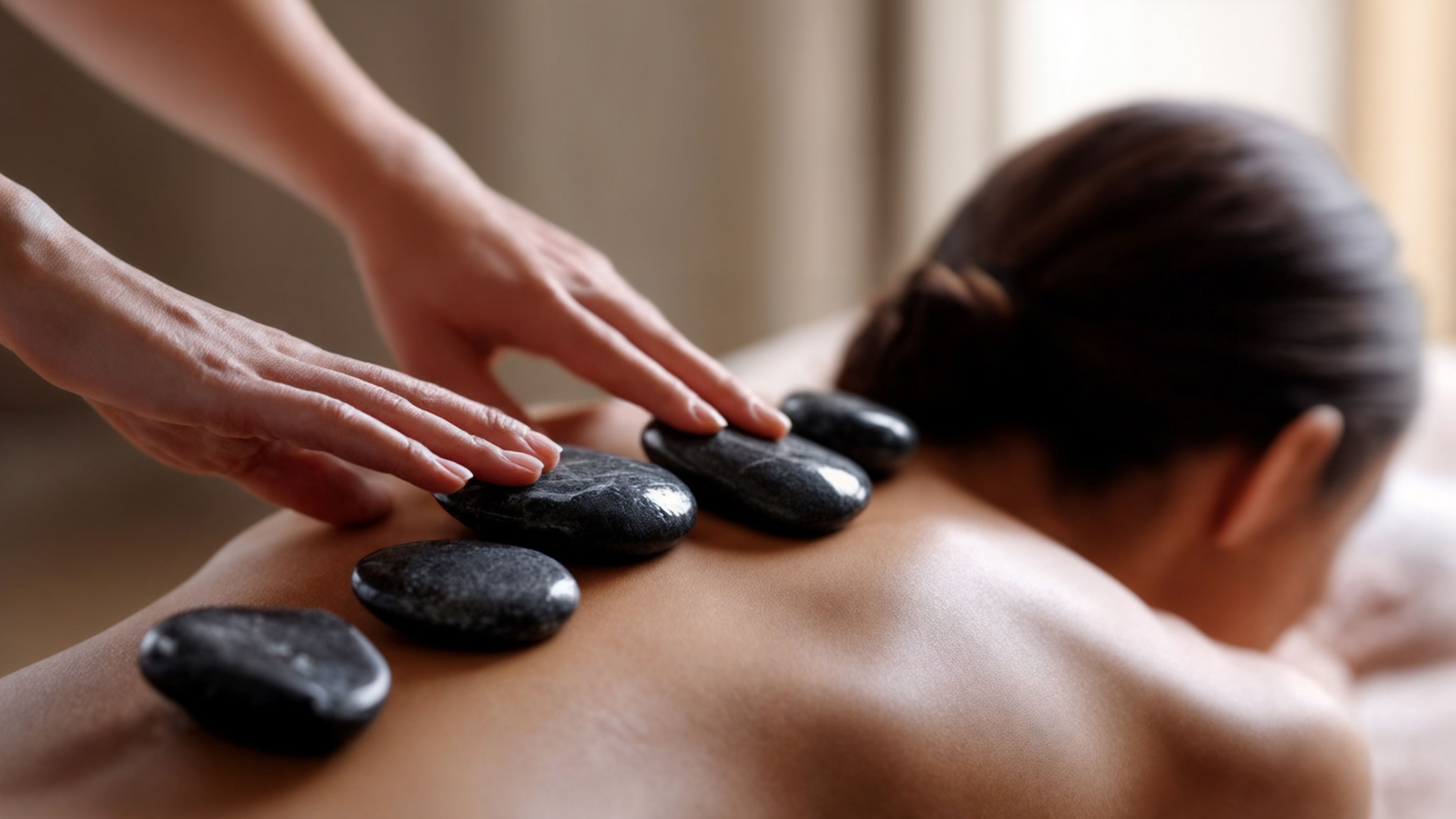 Wellness treatment with hot stones