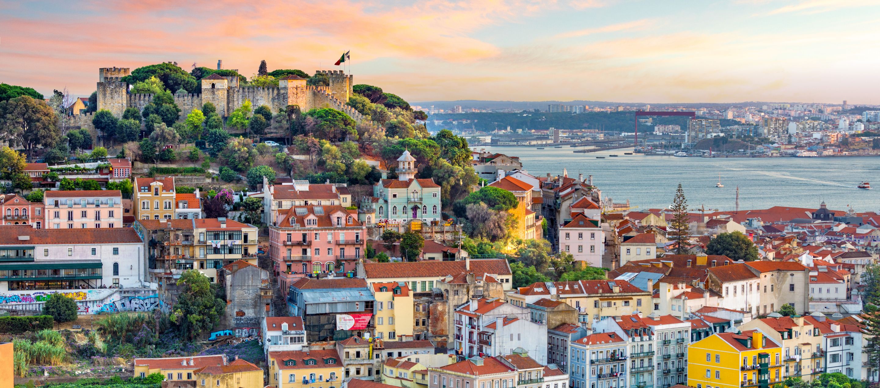 Uitzicht op Lissabon van bovenaf