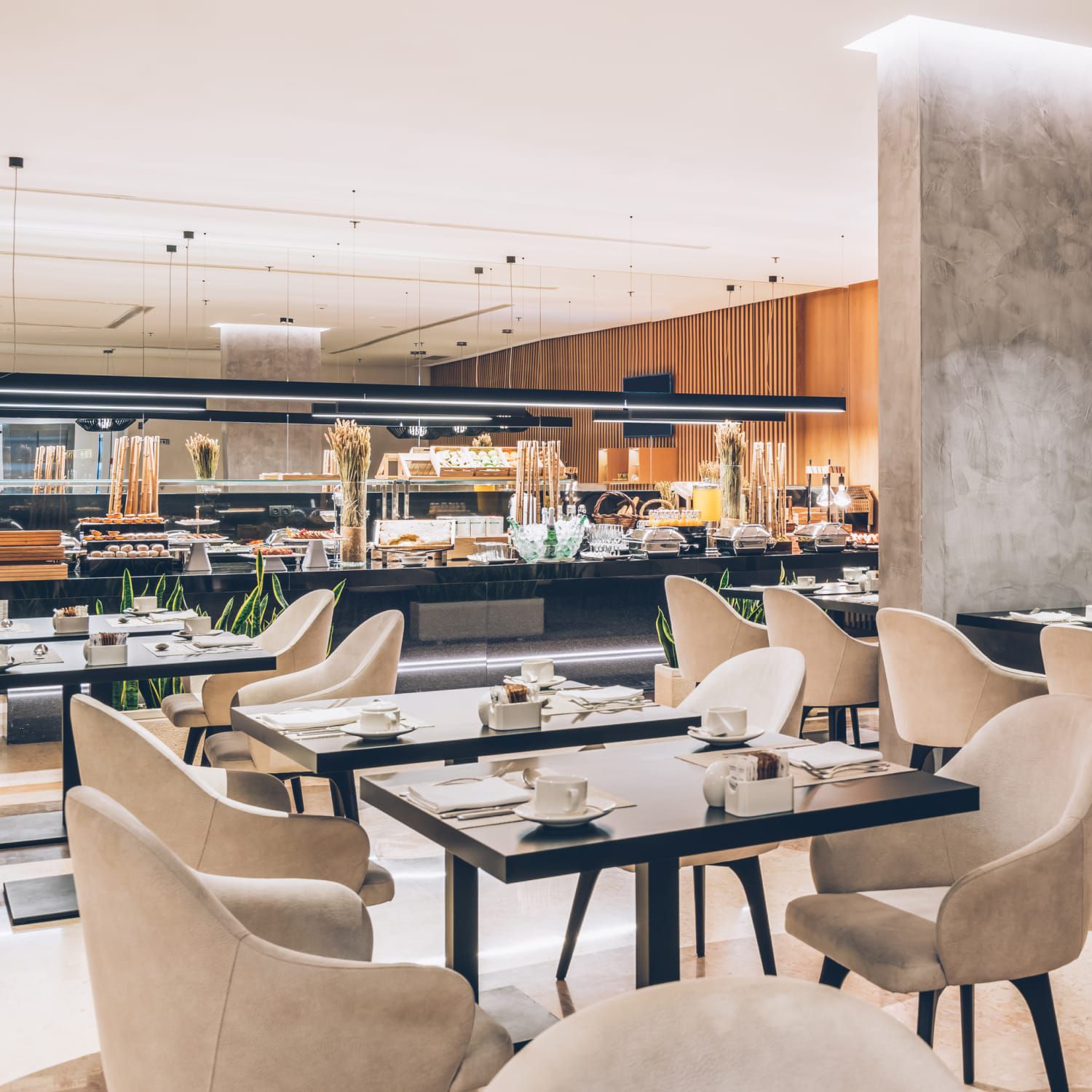 Interior of modern restaurant