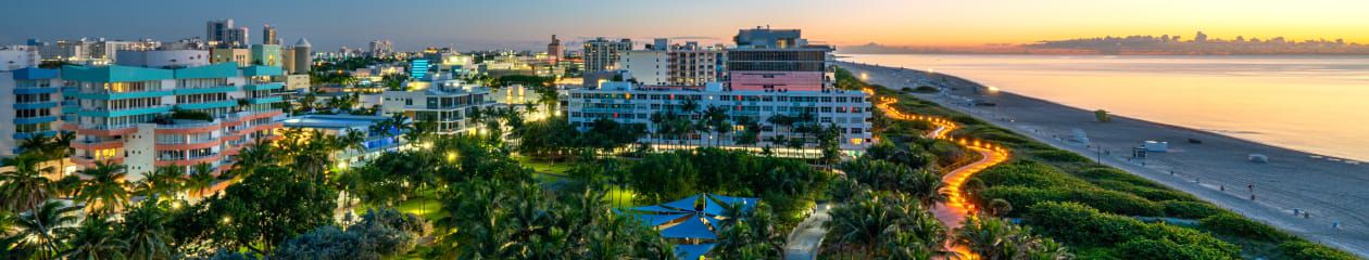 Sunset view of Miami's South Beach