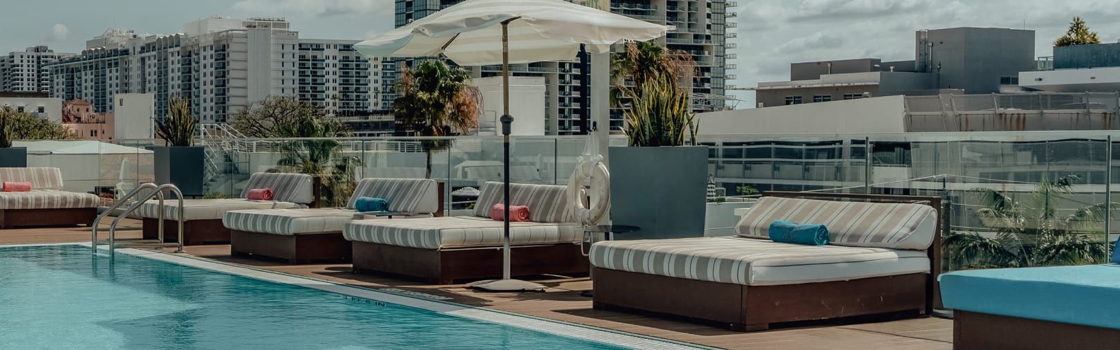 Luxurious rooftop pool at the Iberostar Waves Miami Beach