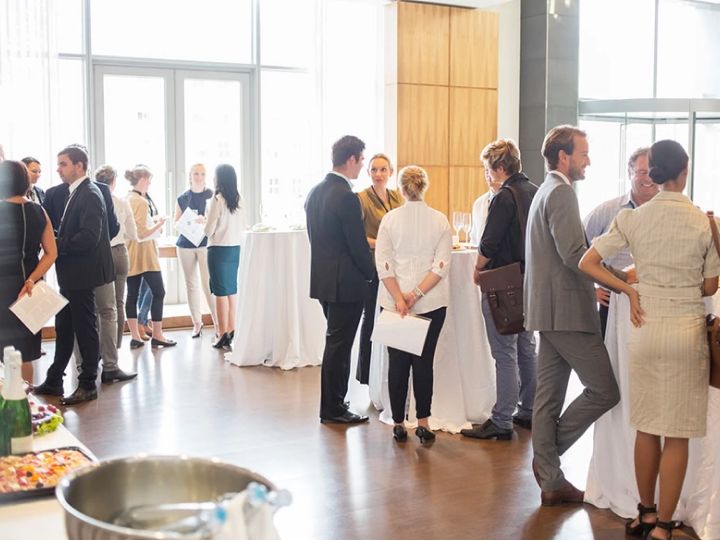 Large ballroom meeting space seated classroom style