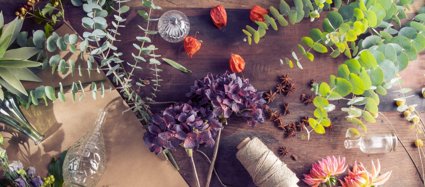 cut floral and botanicals for designing