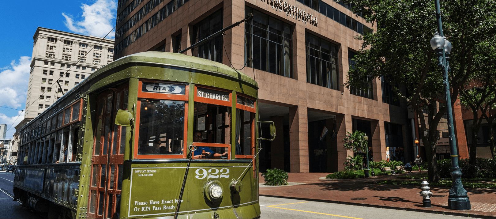 New Orleans Streetcar in front of InterContinental New Orleans