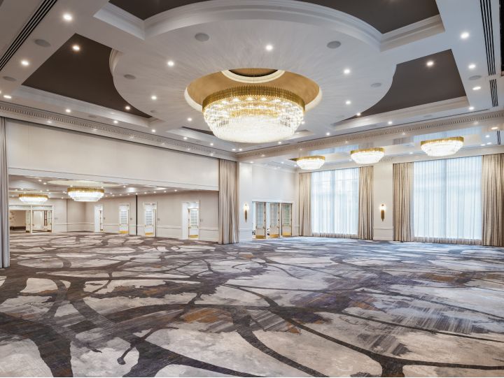 Grand ballroom with chandelier
