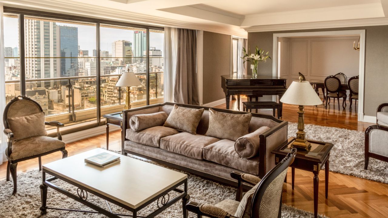 suite with sitting area overlooking buenos aires