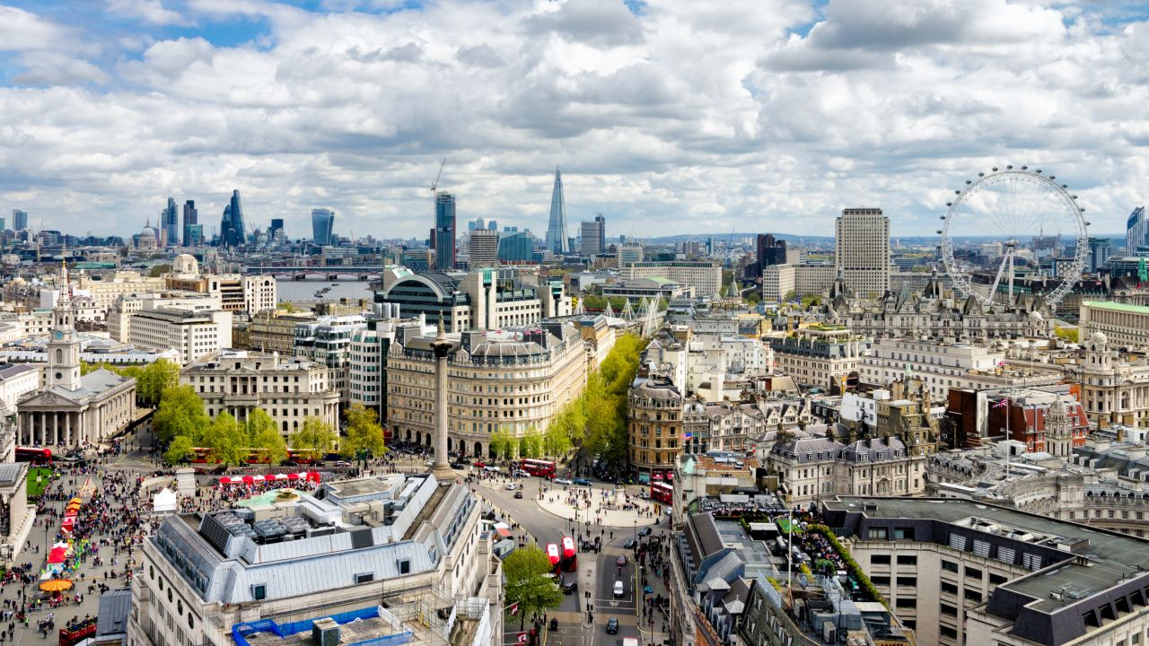 aerial view of london 
