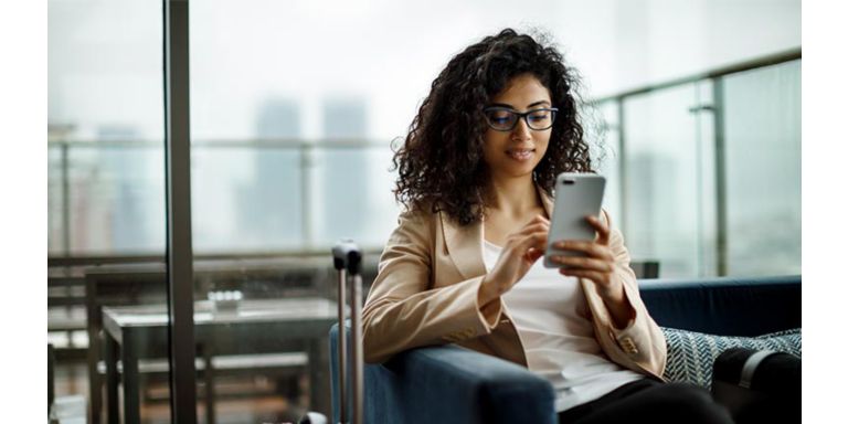 Woman with her cell phone