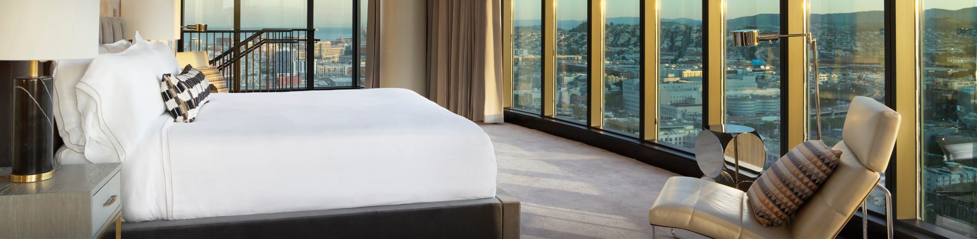A corner suite with soaring skyline views at the InterContinental San Francisco.