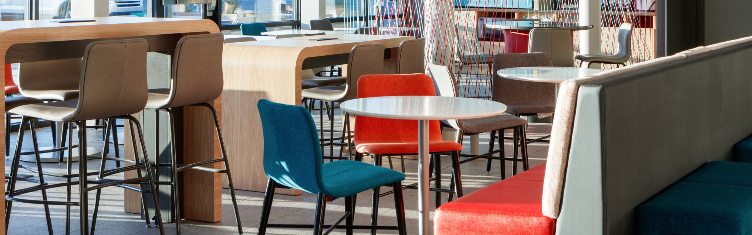 Breakfast seating area and working spaces