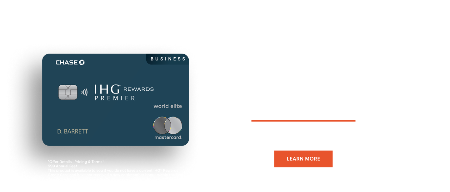Earn 140,000 bonus points with the IHG Rewards Premier Business Credit Card