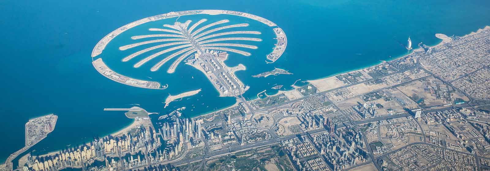 Aerial view of Dubai Palm Island