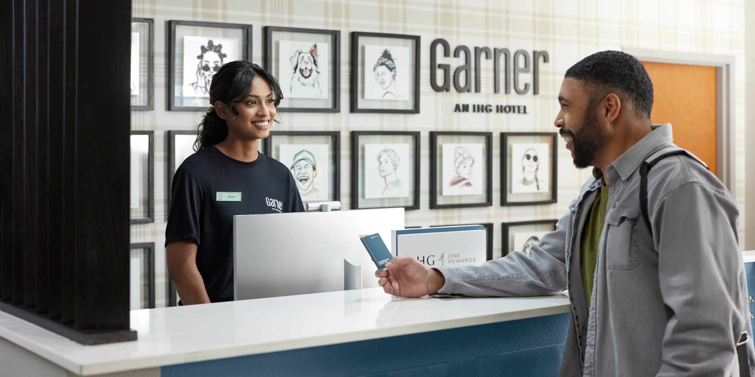 Guest checking in at front desk